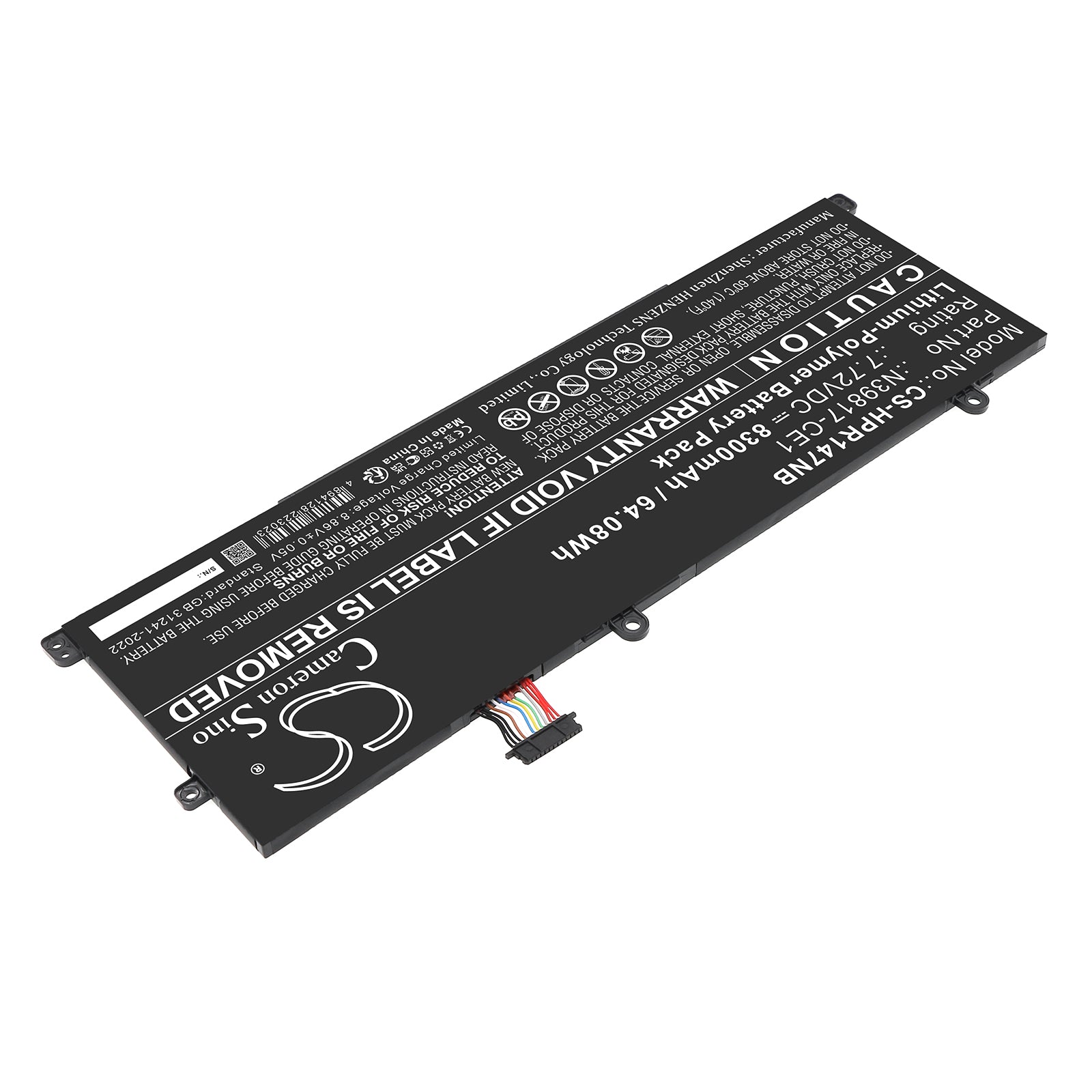 7.72V, Li-Polymer, 8300mAh, Battery fits HP Book pro 16, Envy x360 2-in-1 16-ad0097nr, 64.08Wh Notebook, Laptop Cameron Sino Technology Limited