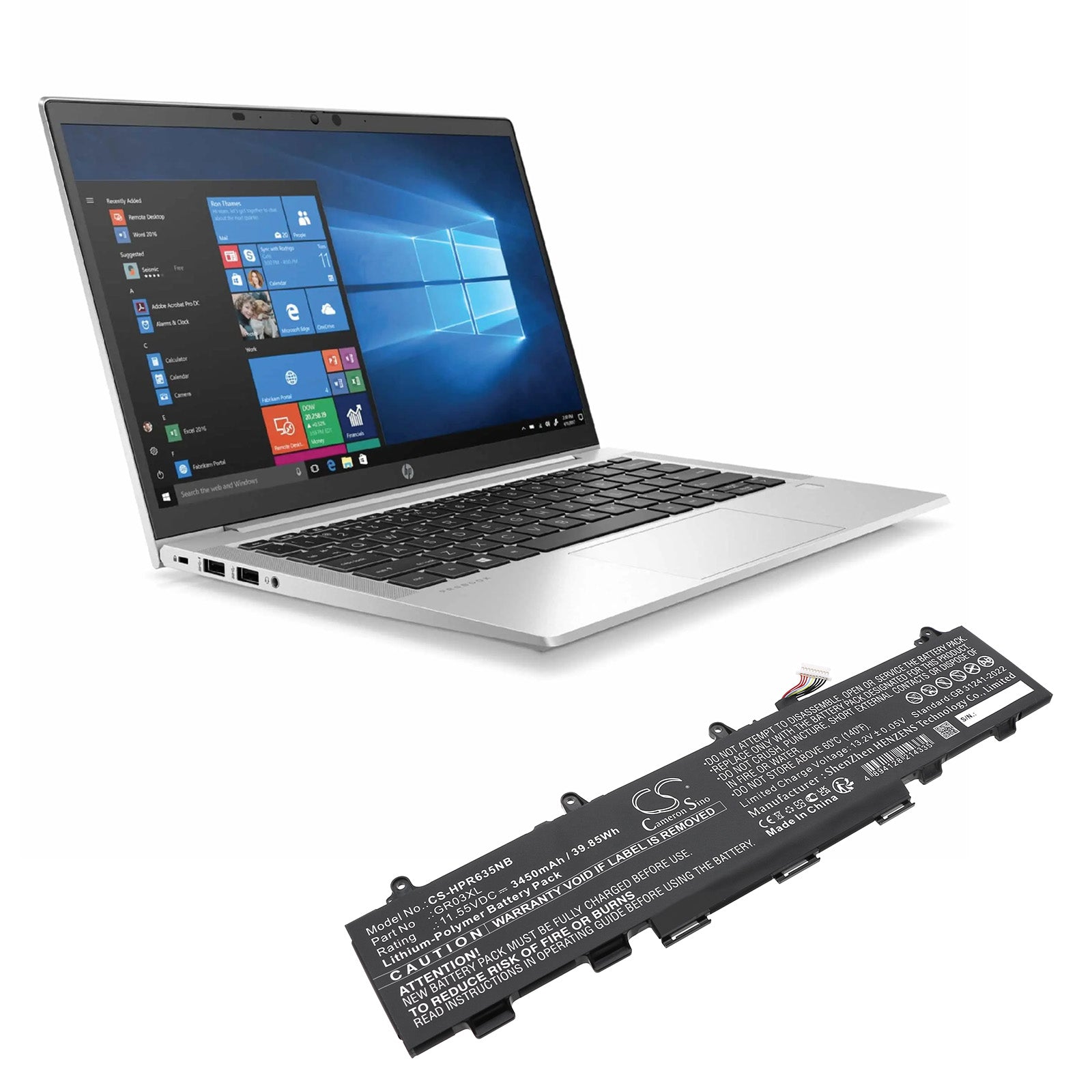 11.55V, Li-Polymer, 3450mAh, Battery fits HP ProBook 635 AERO G7, ProBook 635 Aero G7 2N2T0UT, 39.85Wh Notebook, Laptop Cameron Sino Technology Limited