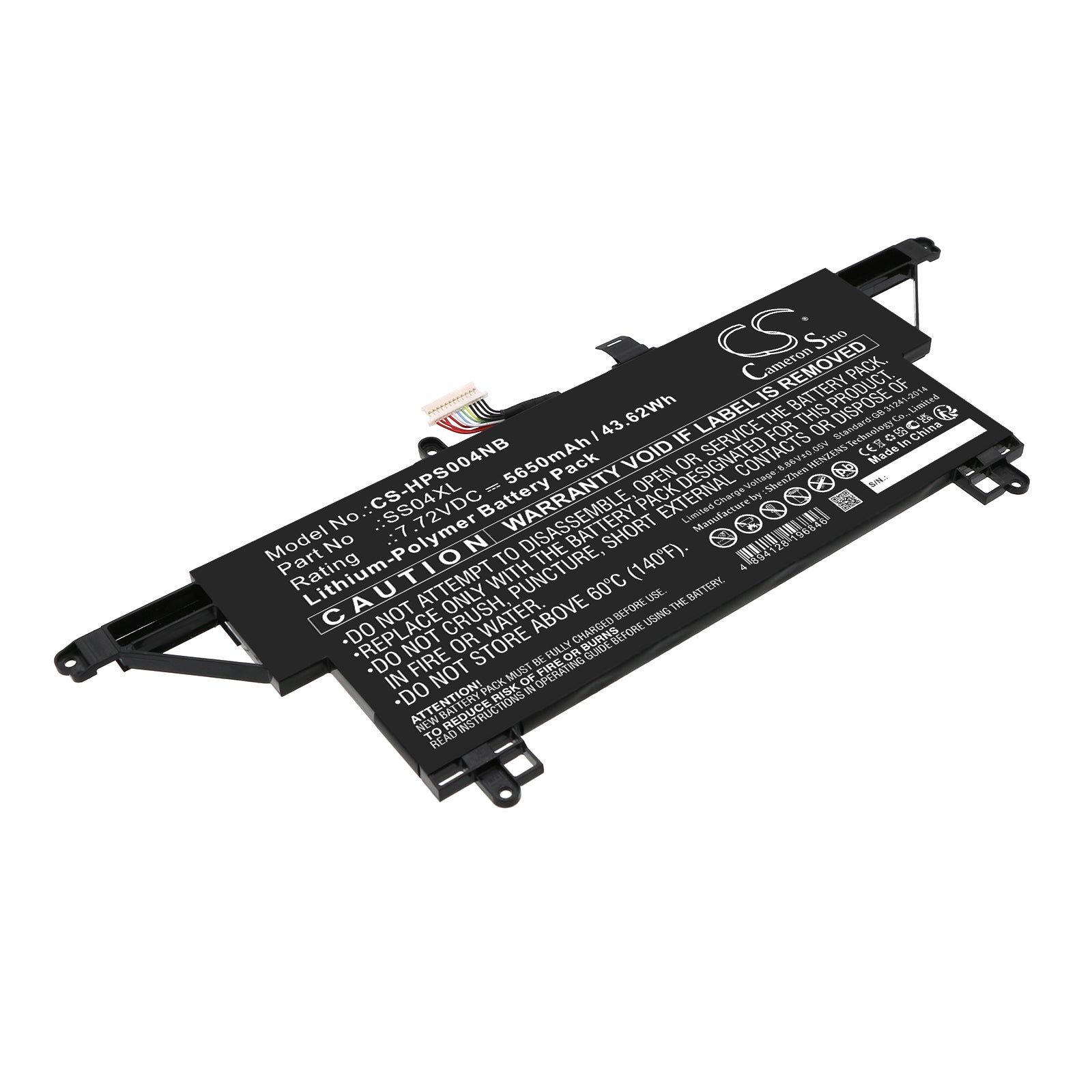 Li-Polymer, Notebook, Laptop Battery fits Hp, 7.72V, 5650mAh Notebook, Laptop Cameron Sino Technology Limited