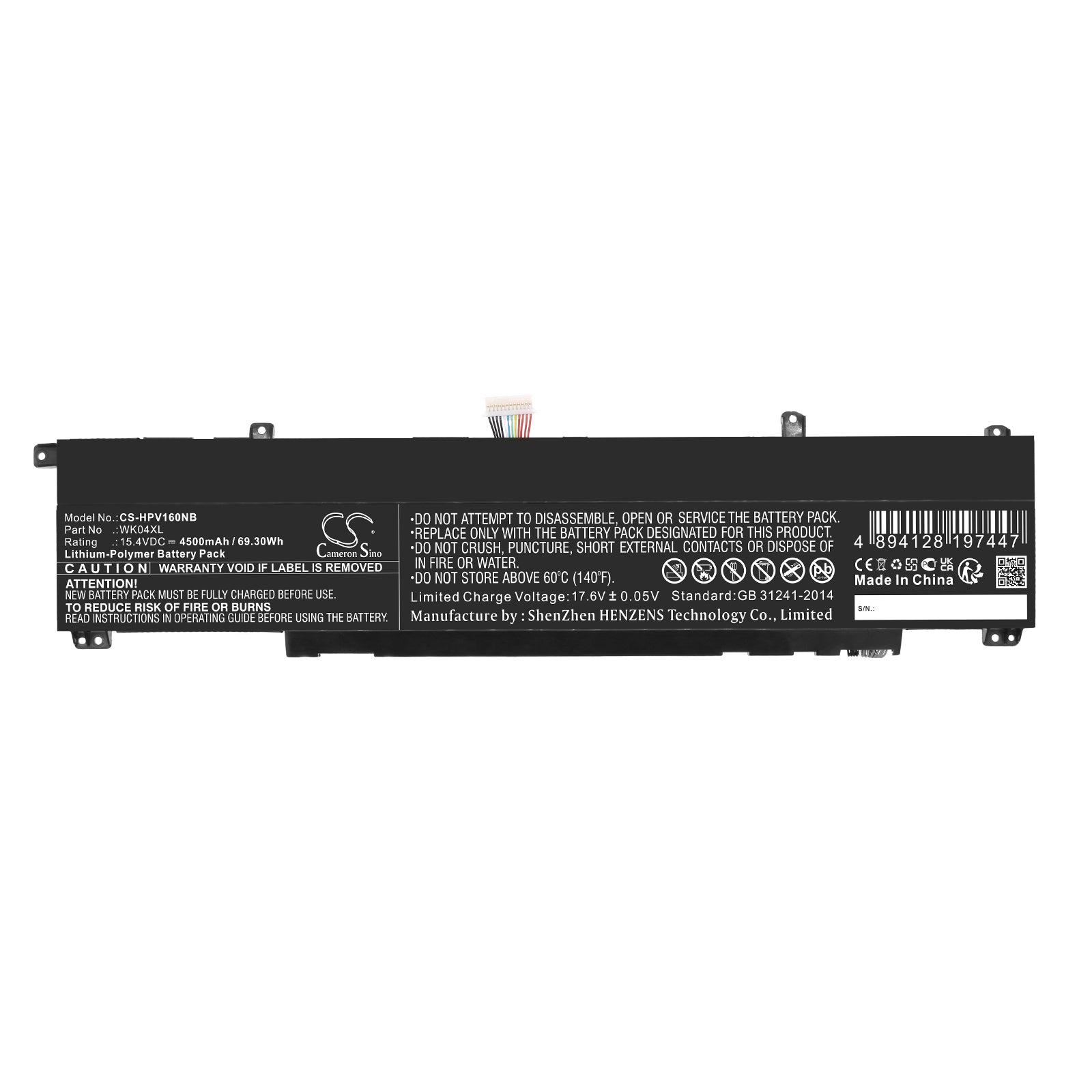 Li-Polymer, Notebook, Laptop Battery fits Hp Omen 16-b0001nb, Omen 16-b0003tx, 15.4V, 4500mAh Notebook, Laptop Cameron Sino Technology Limited