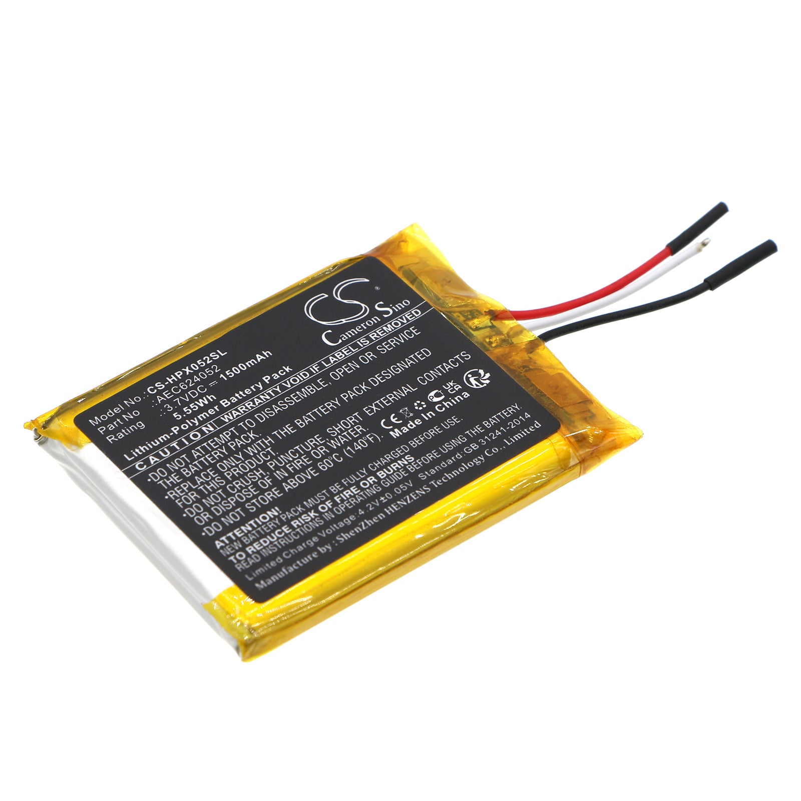Li-Polymer, Wireless Headset Battery fits Hyperx Cloud Alpha, 3.7V, 1500mAh Wireless Headset Cameron Sino Technology Limited
