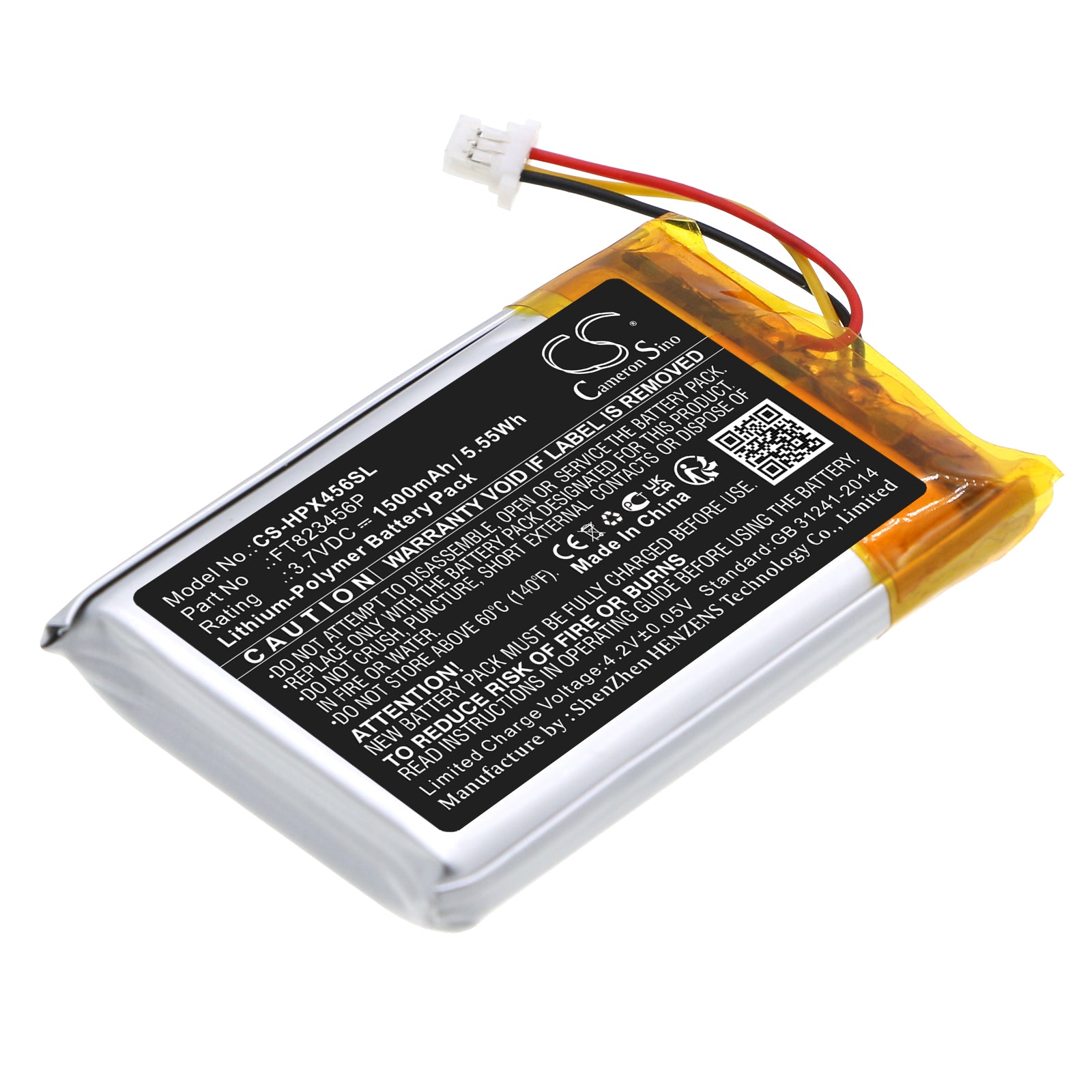 Li-Polymer, Wireless Headset Battery fits Lucidsound Ls35x, Hyperx Cloud Orbit S, 3.7V, 1500mAh Wireless Headset Cameron Sino Technology Limited