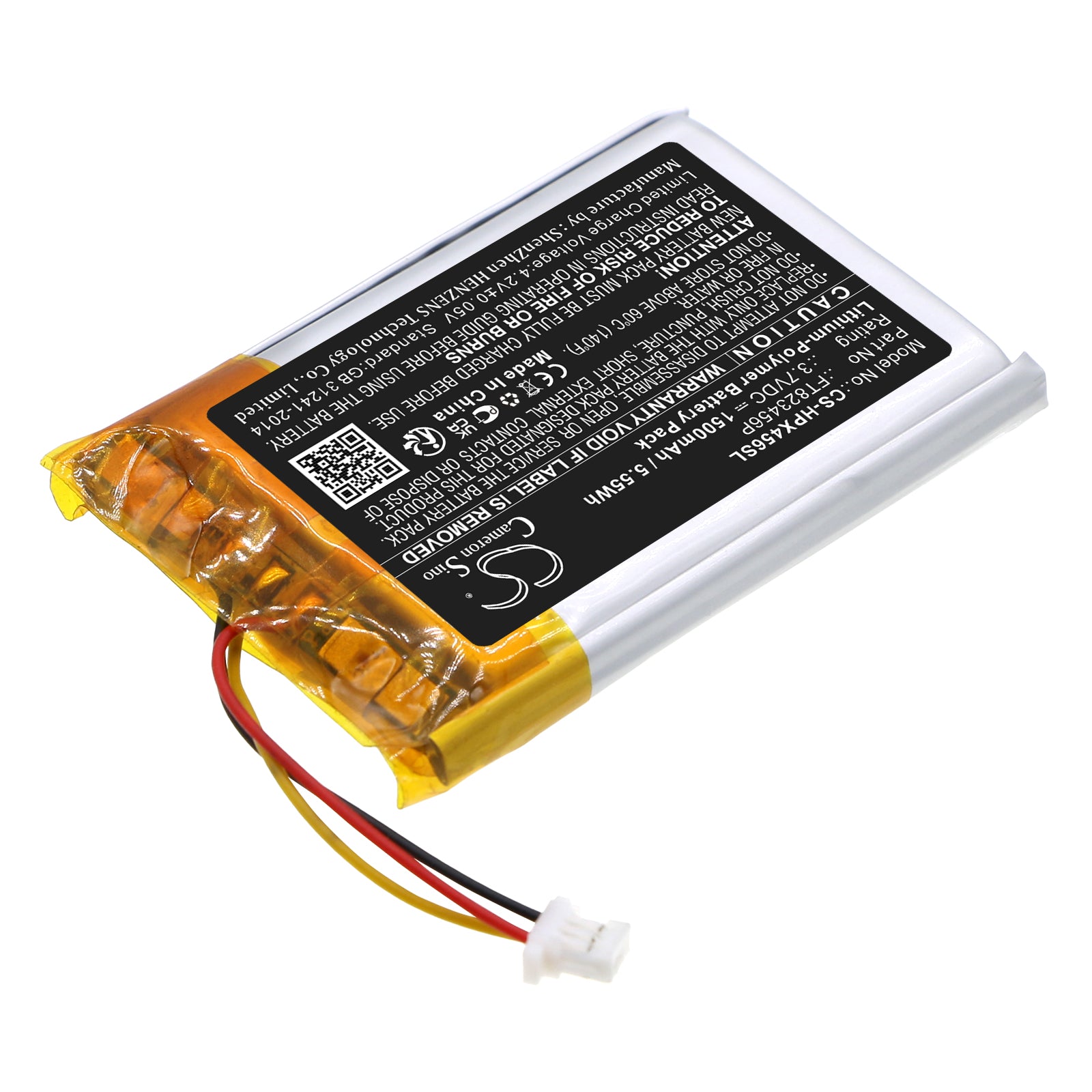 Li-Polymer, Wireless Headset Battery fits Lucidsound Ls35x, Hyperx Cloud Orbit S, 3.7V, 1500mAh Wireless Headset Cameron Sino Technology Limited