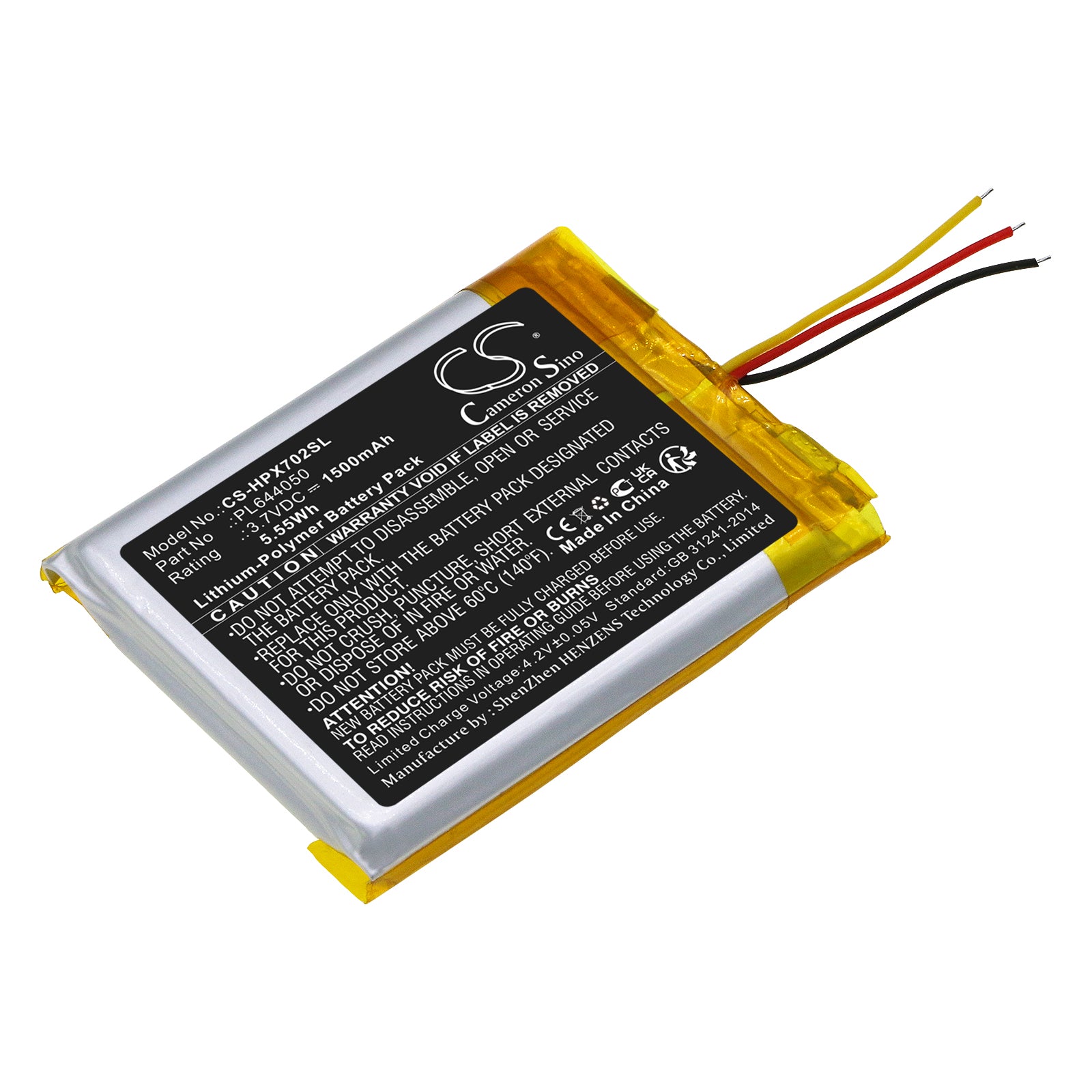 Li-Polymer, Wireless Headset Battery fits Hyperx Cloud Alpha, Cloud Flight, 3.7V, 1500mAh Wireless Headset Cameron Sino Technology Limited