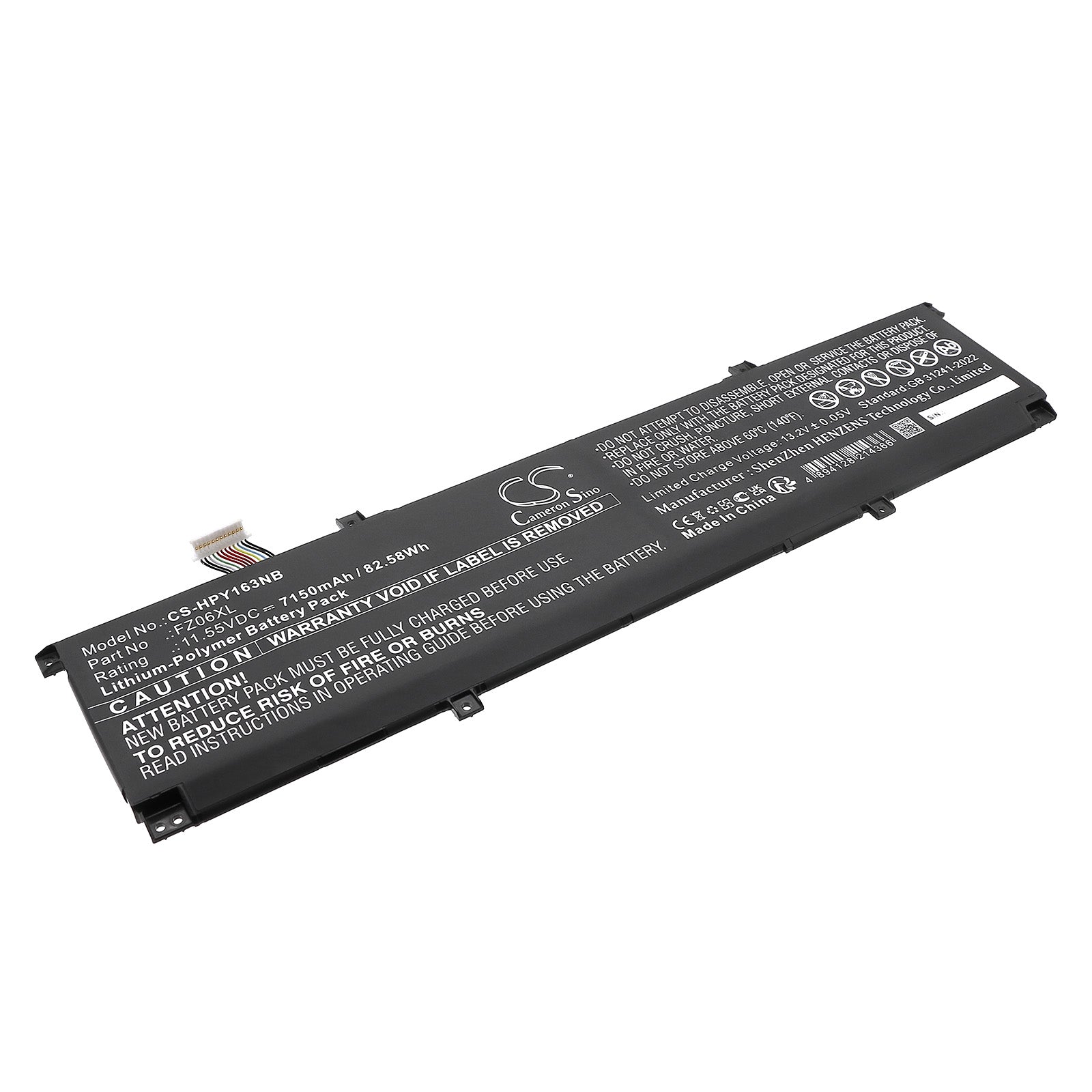 11.55V, Li-Polymer, 7150mAh, Battery fits HP 16-f0035nr, 16t-f000, 82.58Wh Notebook, Laptop Cameron Sino Technology Limited