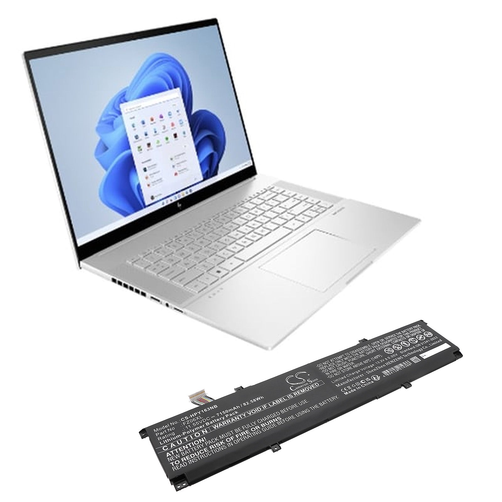 11.55V, Li-Polymer, 7150mAh, Battery fits HP 16-f0035nr, 16t-f000, 82.58Wh Notebook, Laptop Cameron Sino Technology Limited