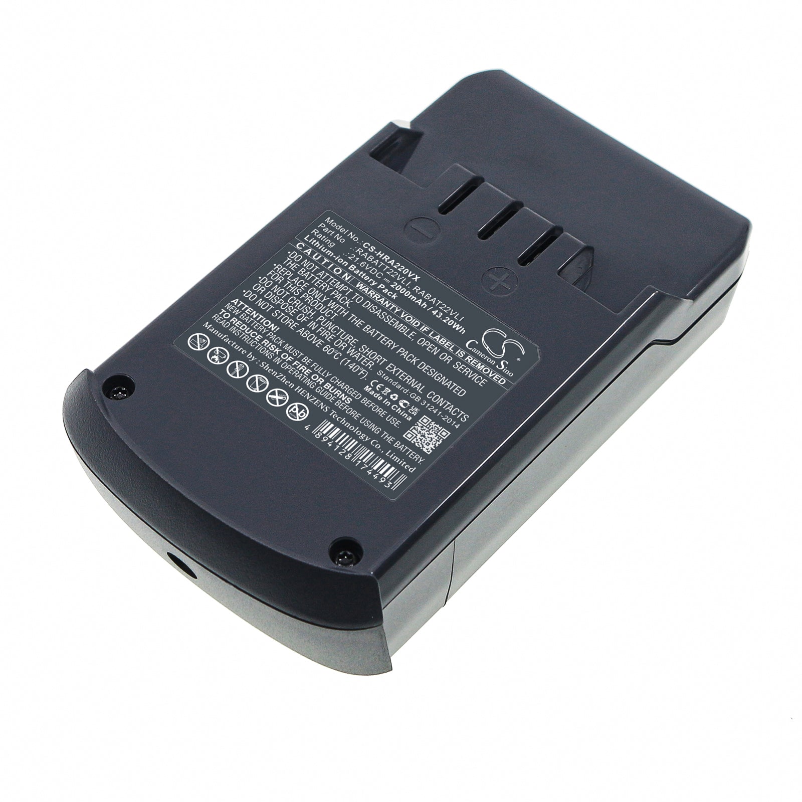 Li-ion, Vacuum Battery fits Hoover Ds22g, Ds22g001, 21.6V, 2000mAh Vacuum Cameron Sino Technology Limited