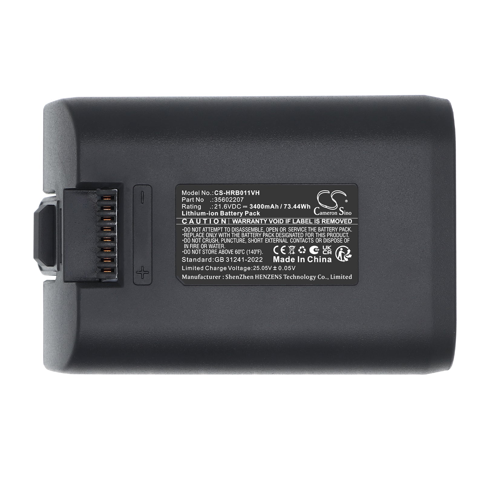 21.6V, Li-ion, 3400mAh, Battery fits Hoover H-FREE 500, 73.44Wh Vacuum Cameron Sino Technology Limited
