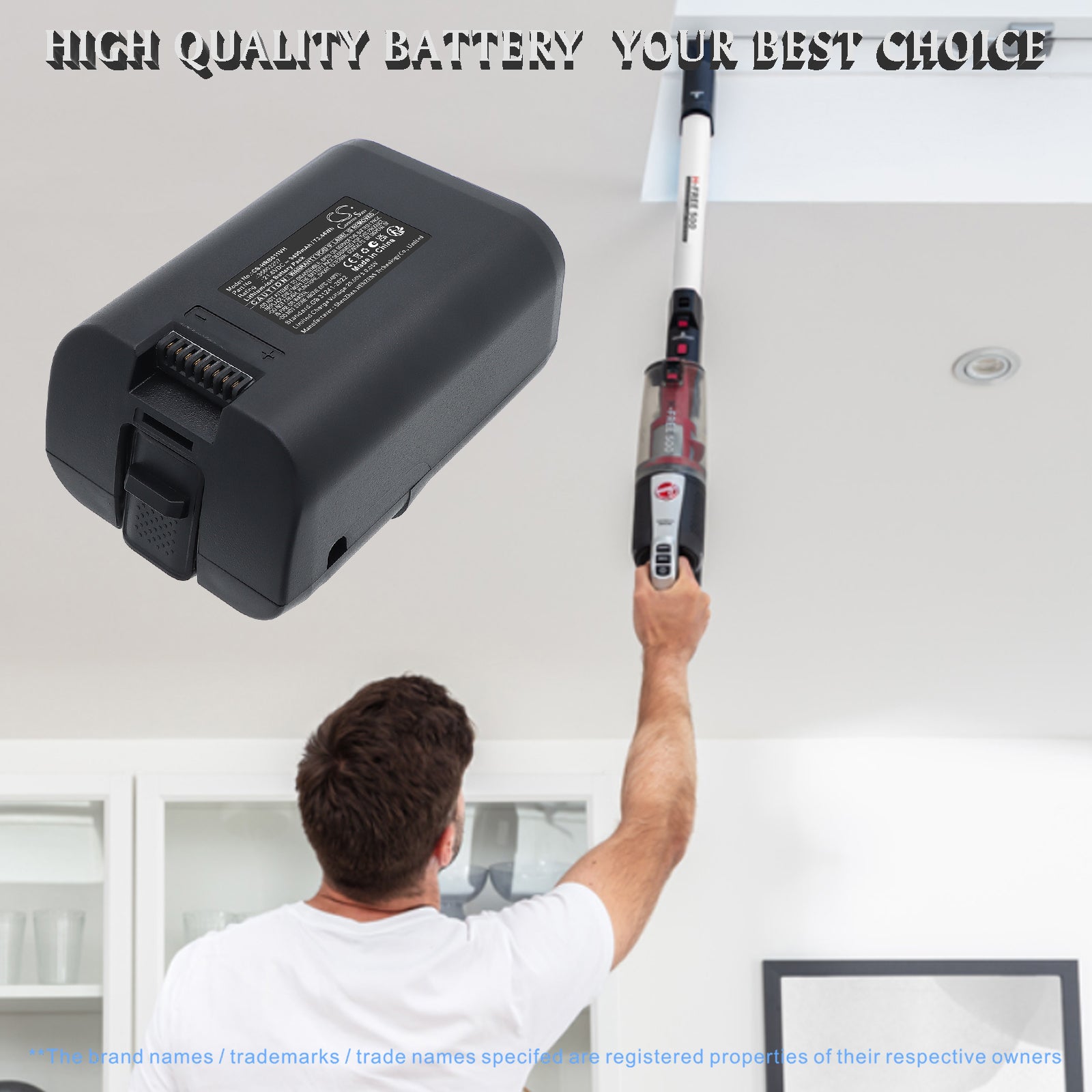 21.6V, Li-ion, 3400mAh, Battery fits Hoover H-FREE 500, 73.44Wh Vacuum Cameron Sino Technology Limited