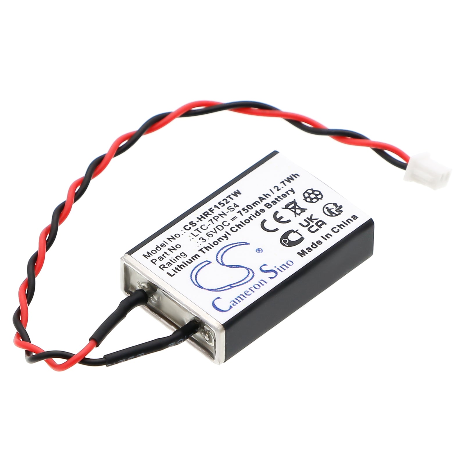 3.6V, Li-SOCl2, 750mAh, Battery fits Harris AN/PRC-152, AN/PRC-152(C), 2.7Wh Two-Way Radio Cameron Sino Technology Limited