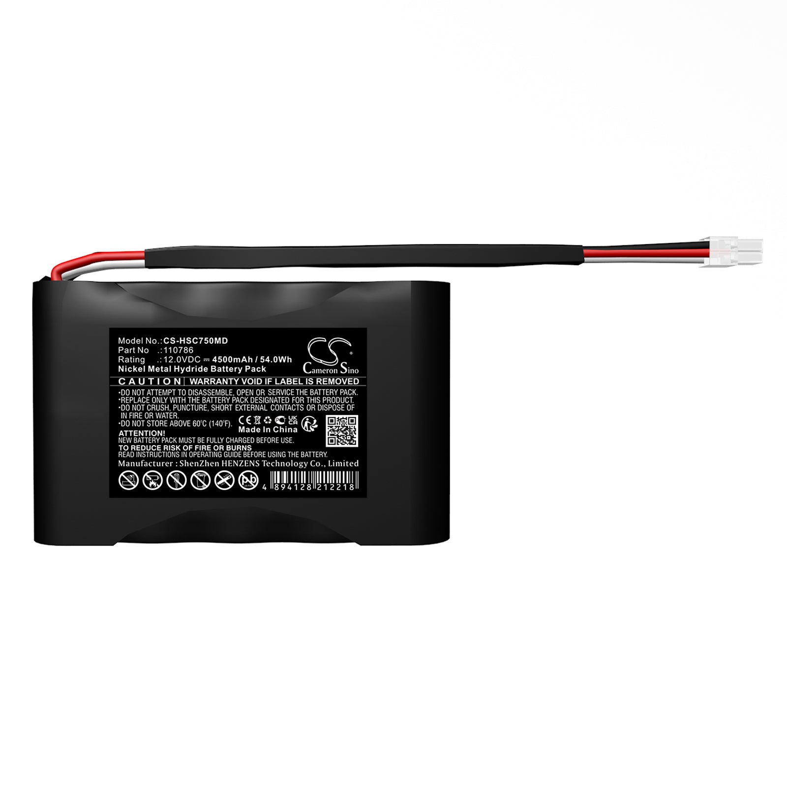 12V, Ni-MH, 4500mAh, Battery fits Huntleigh SC750 monitor, 54Wh Medical Cameron Sino Technology Limited