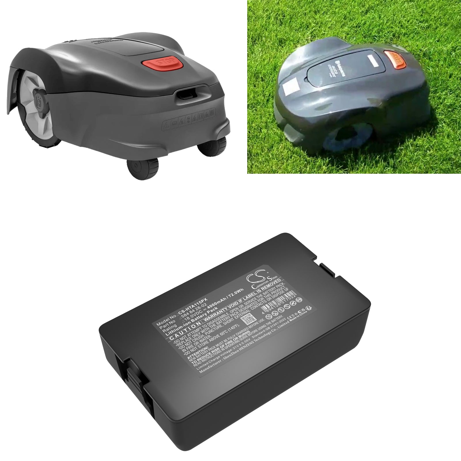 18V, Li-ion, 4000mAh, Battery fits Flymo Easielife Go, Easilife 200, 72Wh Lawn Mowers Cameron Sino Technology Limited