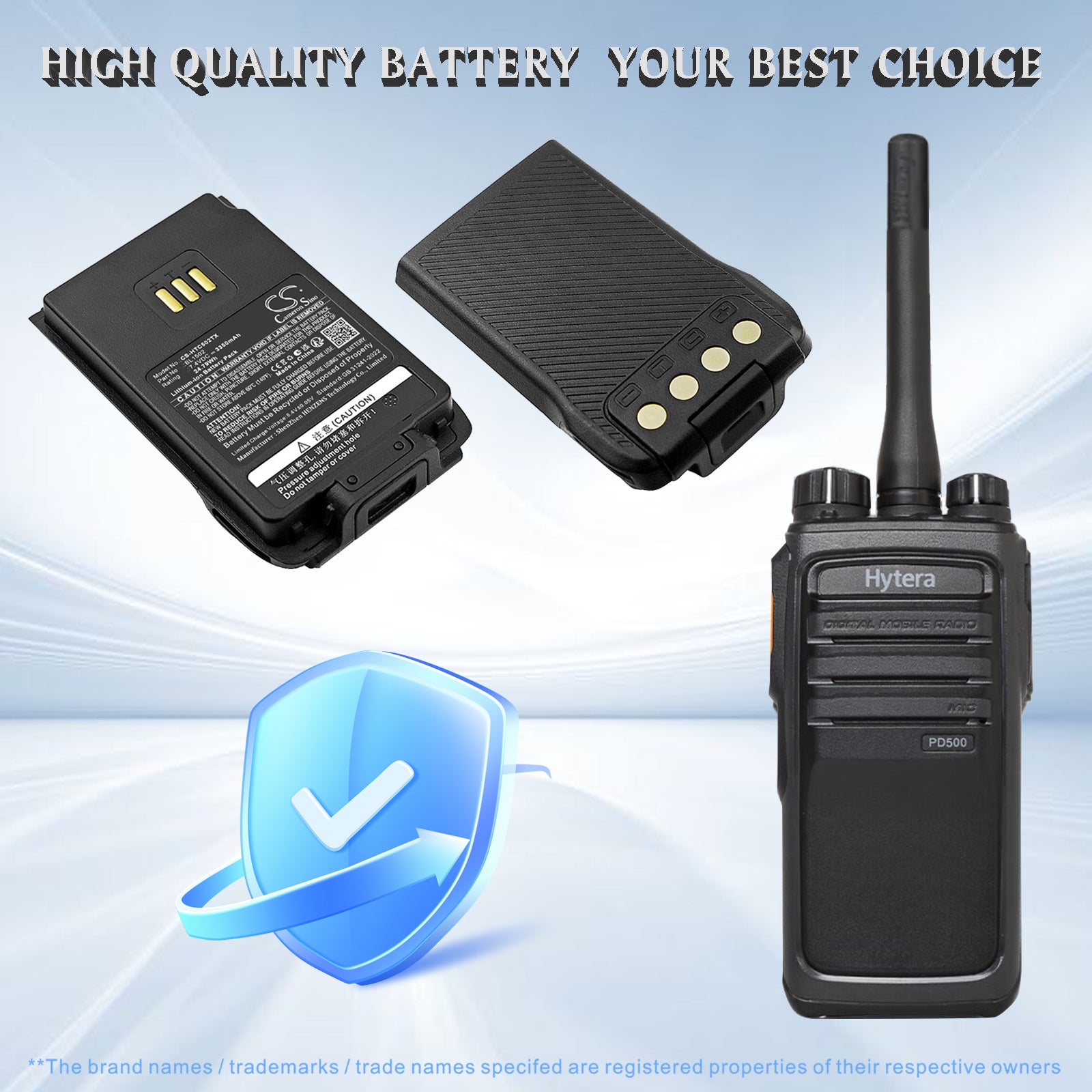 7.4V, Li-ion, 3350mAh, Battery fits HYT PD500, PD502, 24.79Wh Two-Way Radio Cameron Sino Technology Limited