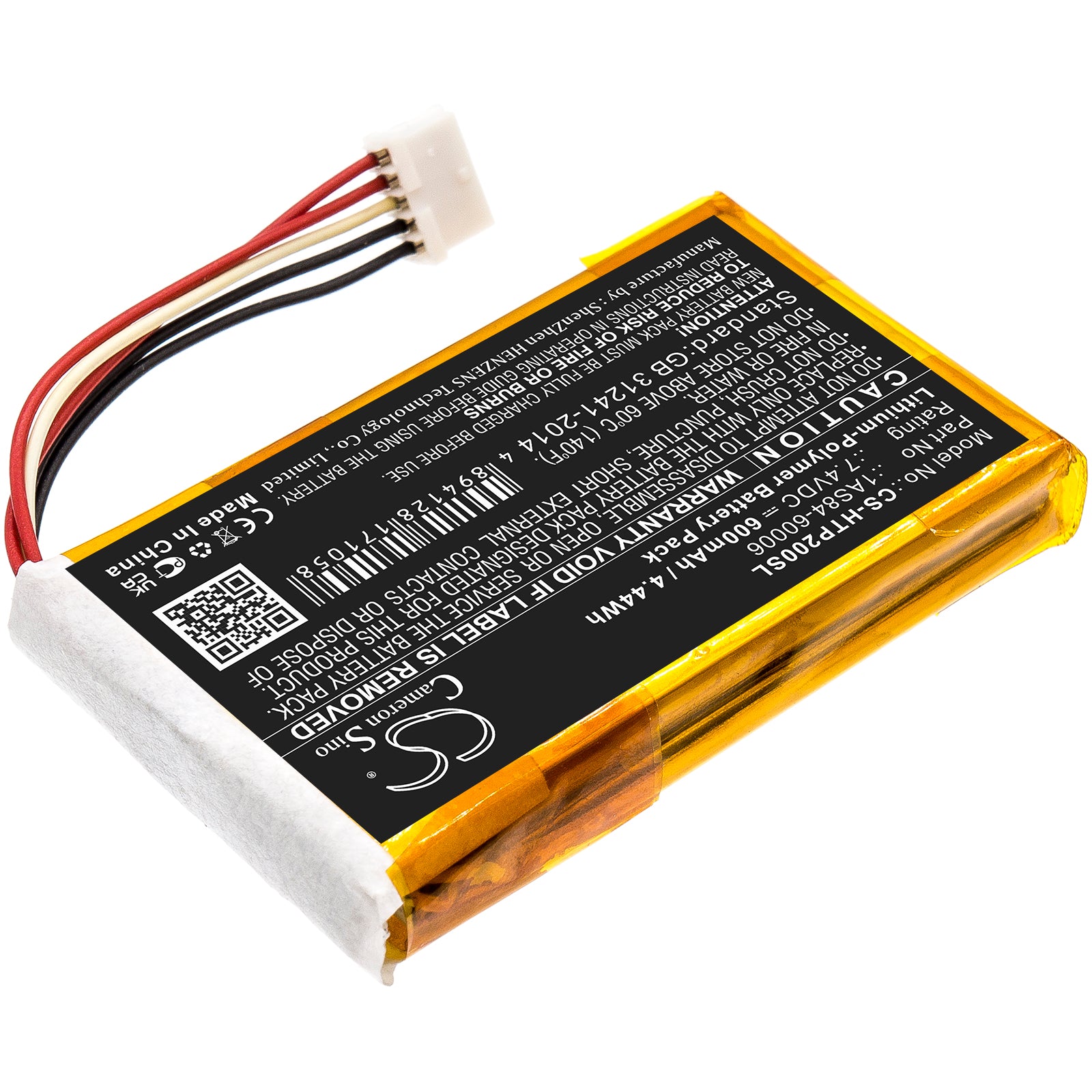 Li-Polymer, Photo Printer Battery fits Hp Sprocket 200, 7.4V, 600mAh Photo Printer Cameron Sino Technology Limited