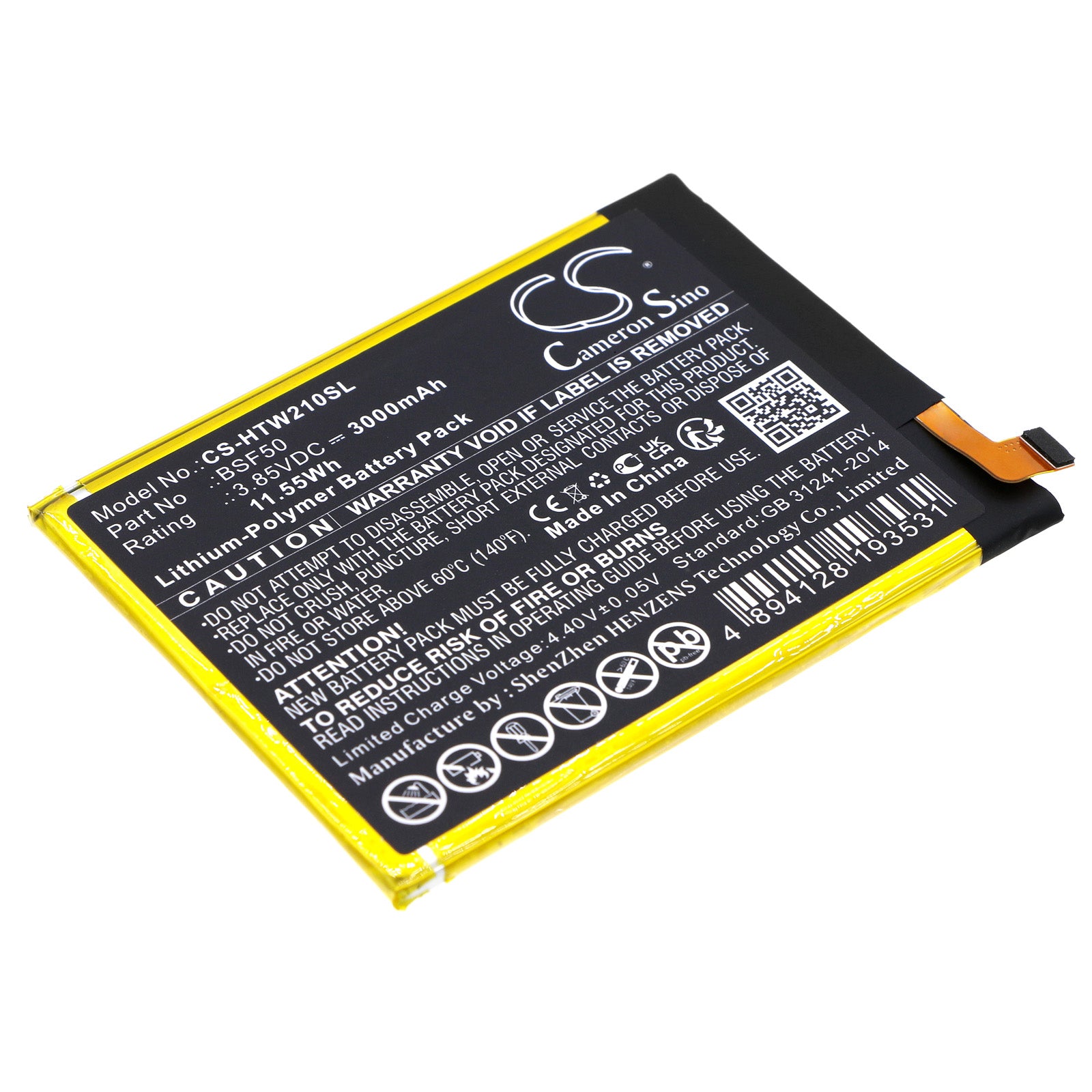 Li-Polymer, Mobile, SmartPhone Battery fits Htc Wildfire E Lite, 3.85V, 3000mAh Mobile, SmartPhone Cameron Sino Technology Limited