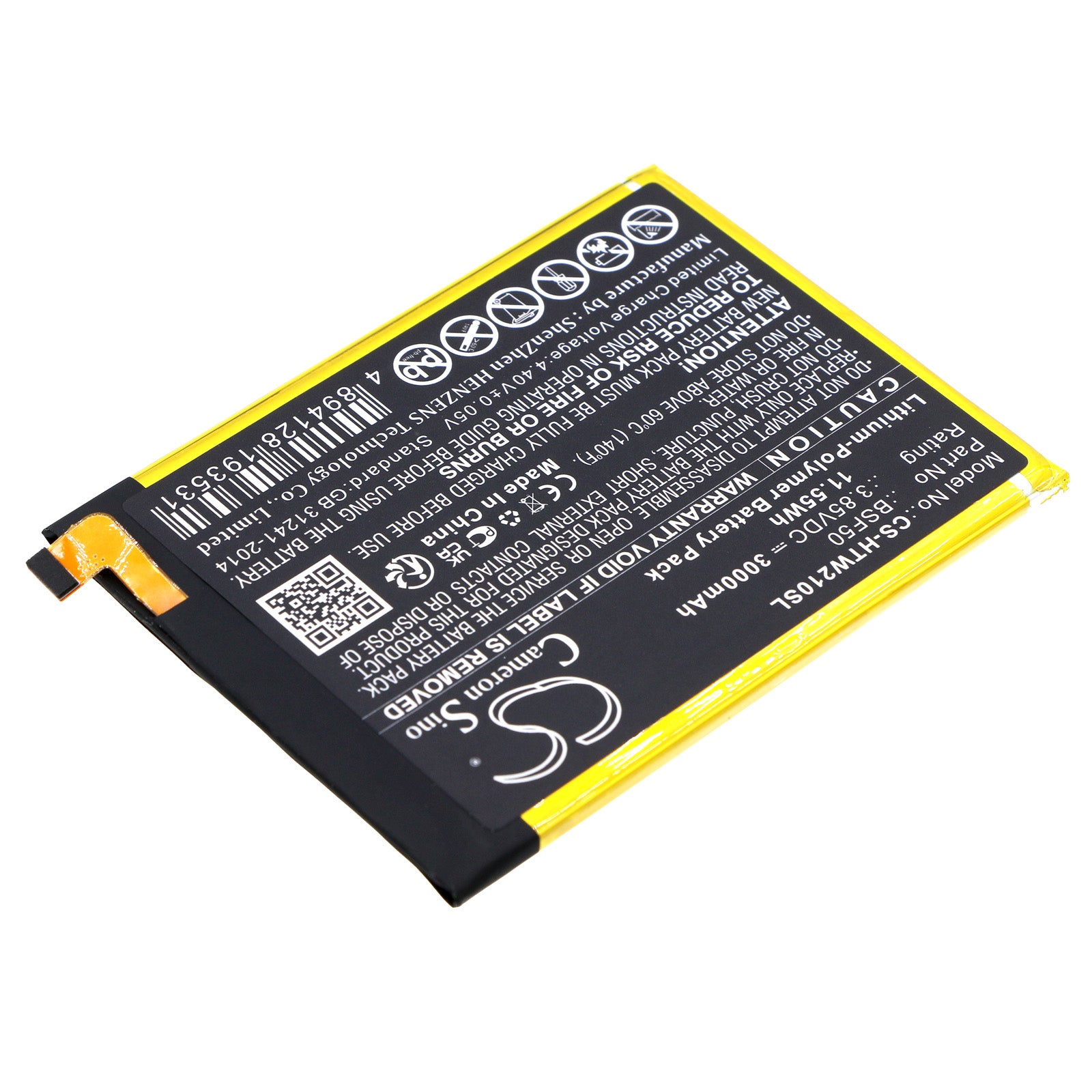 Li-Polymer, Mobile, SmartPhone Battery fits Htc Wildfire E Lite, 3.85V, 3000mAh Mobile, SmartPhone Cameron Sino Technology Limited