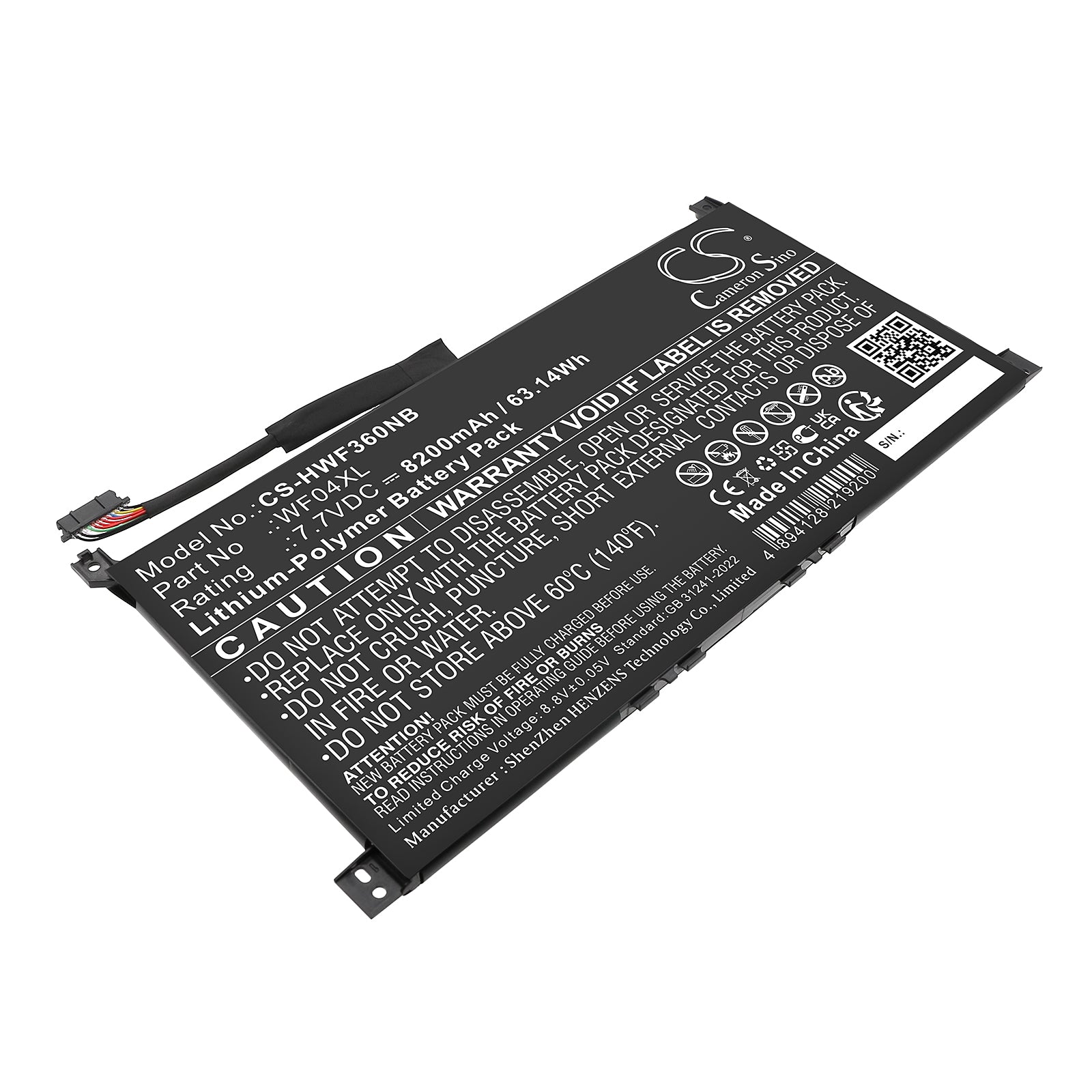 7.7V, Li-Polymer, 8200mAh, Battery fits HP ENVY X360 13-BF0000CI, ENVY X360 13-BF0000NE, 63.14Wh Notebook, Laptop Cameron Sino Technology Limited
