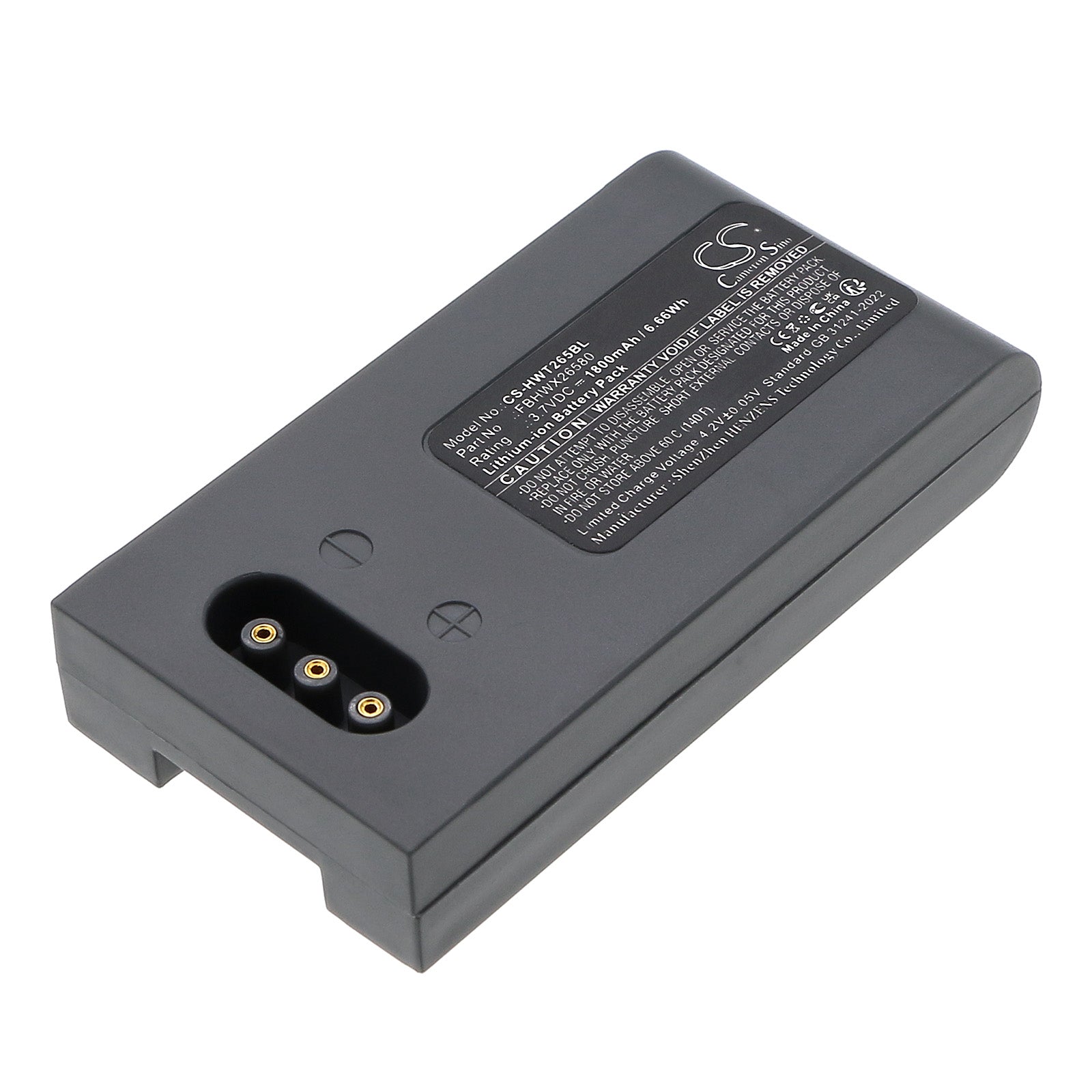 3.7V, Li-ion, 1800mAh, Battery fits Hoft & Wessel HW19200, T26582, 6.66Wh Barcode Scanner Cameron Sino Technology Limited