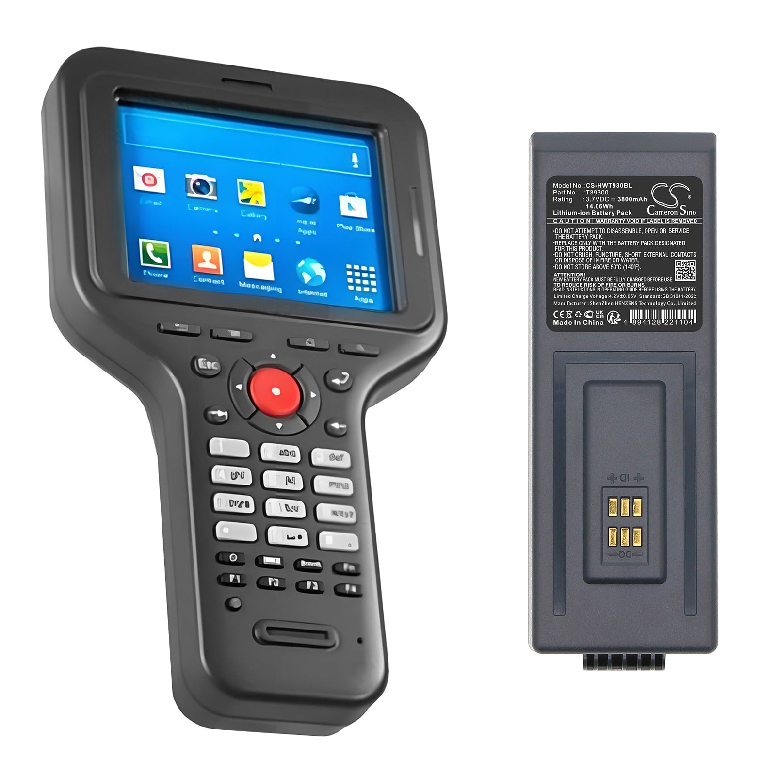 3.7V, Li-ion, 3800mAh, Battery fits Hoft & Wessel HW 19270, HW19270, 14.06Wh Barcode Scanner Cameron Sino Technology Limited
