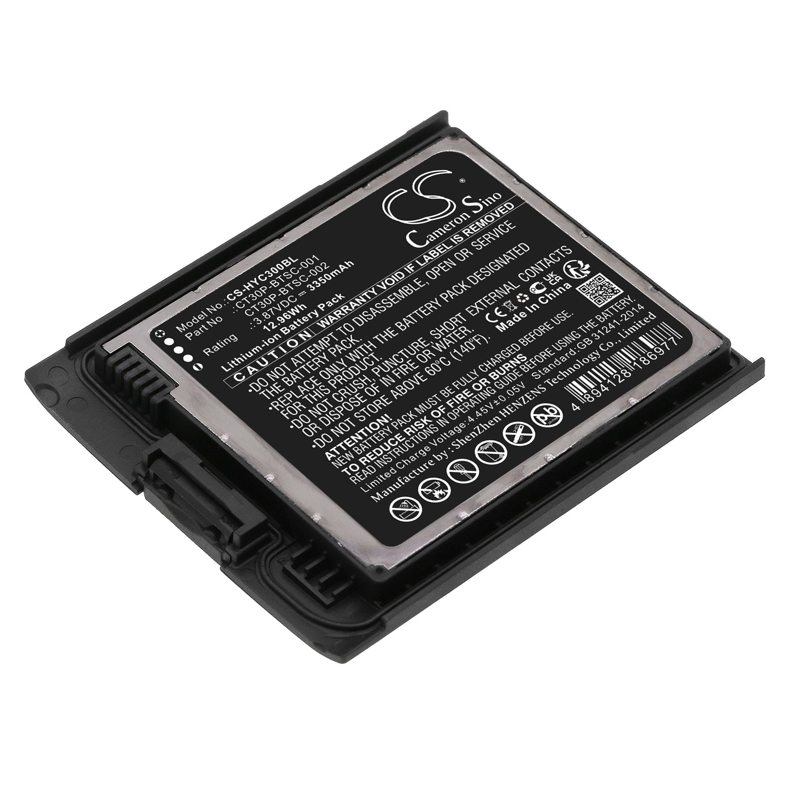 Li-ion, Barcode Scanner Battery fits Honeywell Ct30 Xp, Ct30 Xp Hc, 3.87V, 3350mAh Barcode Scanner Cameron Sino Technology Limited