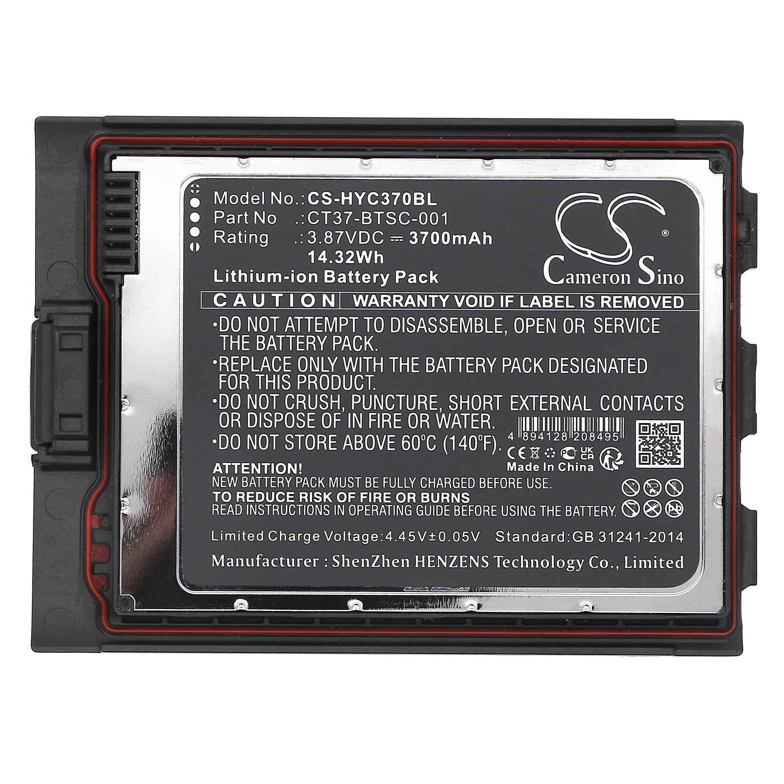 Li-ion, Barcode Scanner Battery fits Honeywell Ct30 Xp Mobile Computer, Ct37, 3.87V, 3700mAh Barcode Scanner Cameron Sino Technology Limited
