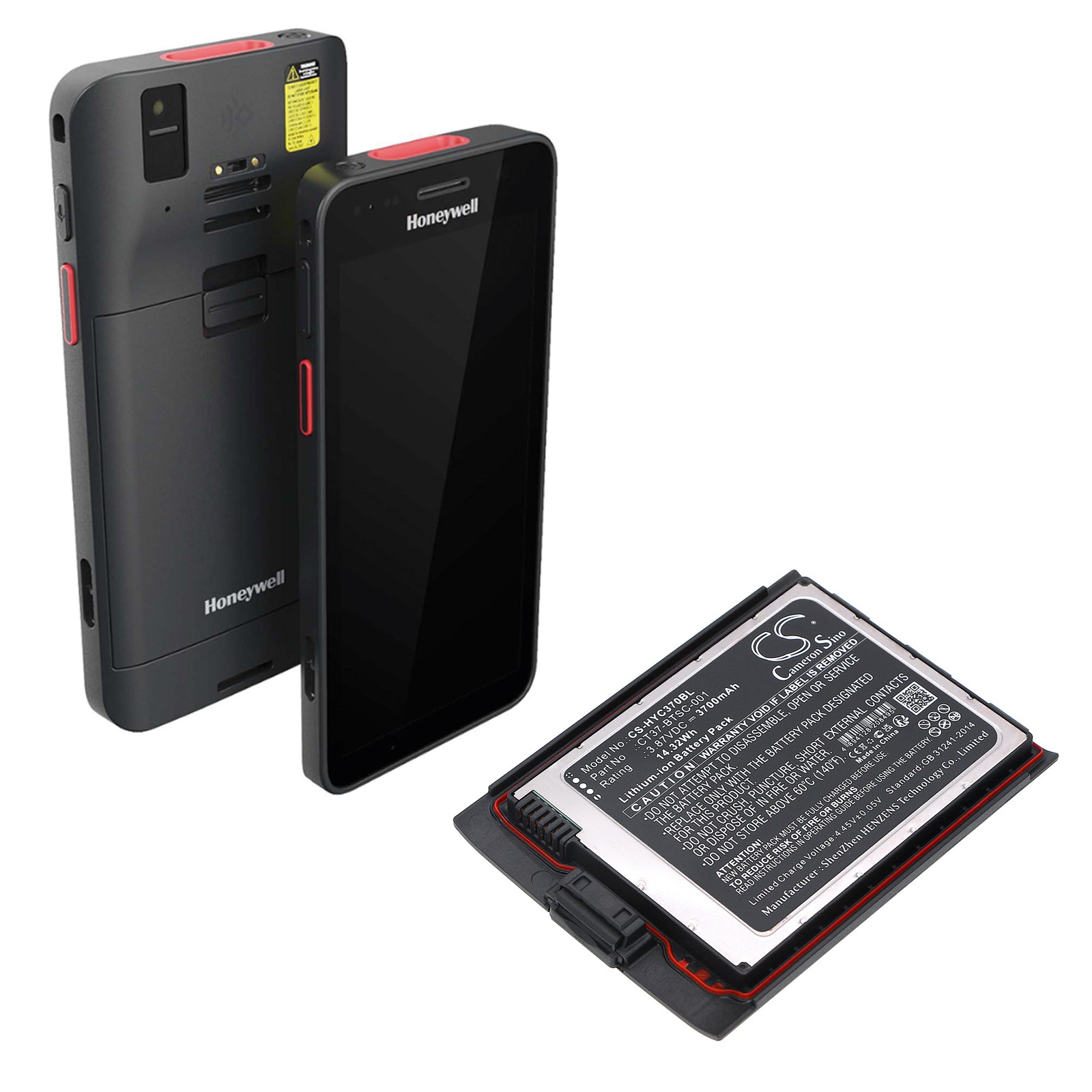 Li-ion, Barcode Scanner Battery fits Honeywell Ct30 Xp Mobile Computer, Ct37, 3.87V, 3700mAh Barcode Scanner Cameron Sino Technology Limited