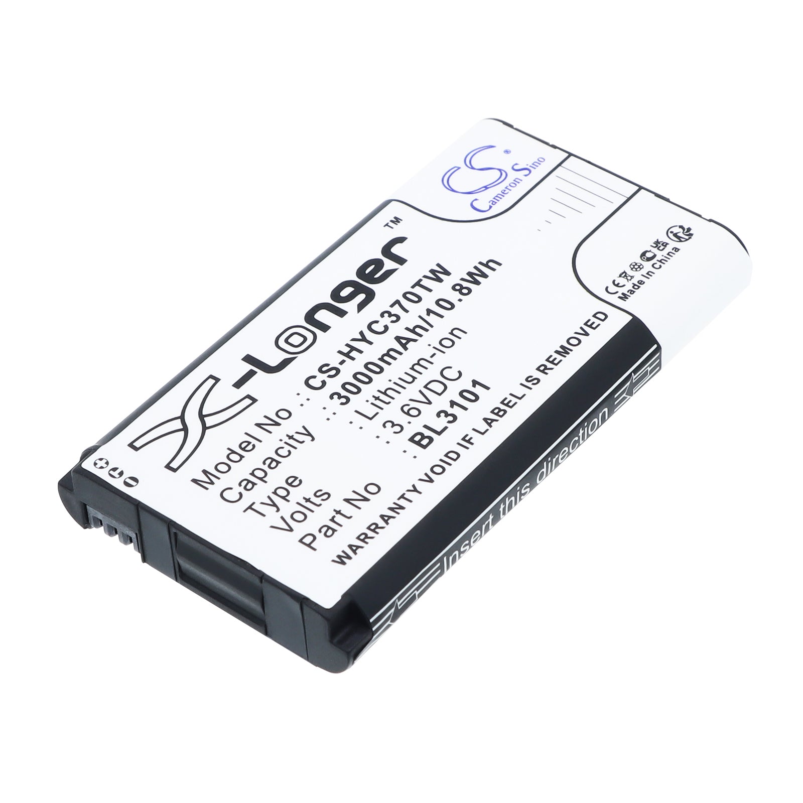 3.6V, Li-ion, 3000mAh, Battery fits Hytera PNC370, 10.8Wh Two-Way Radio Cameron Sino Technology Limited