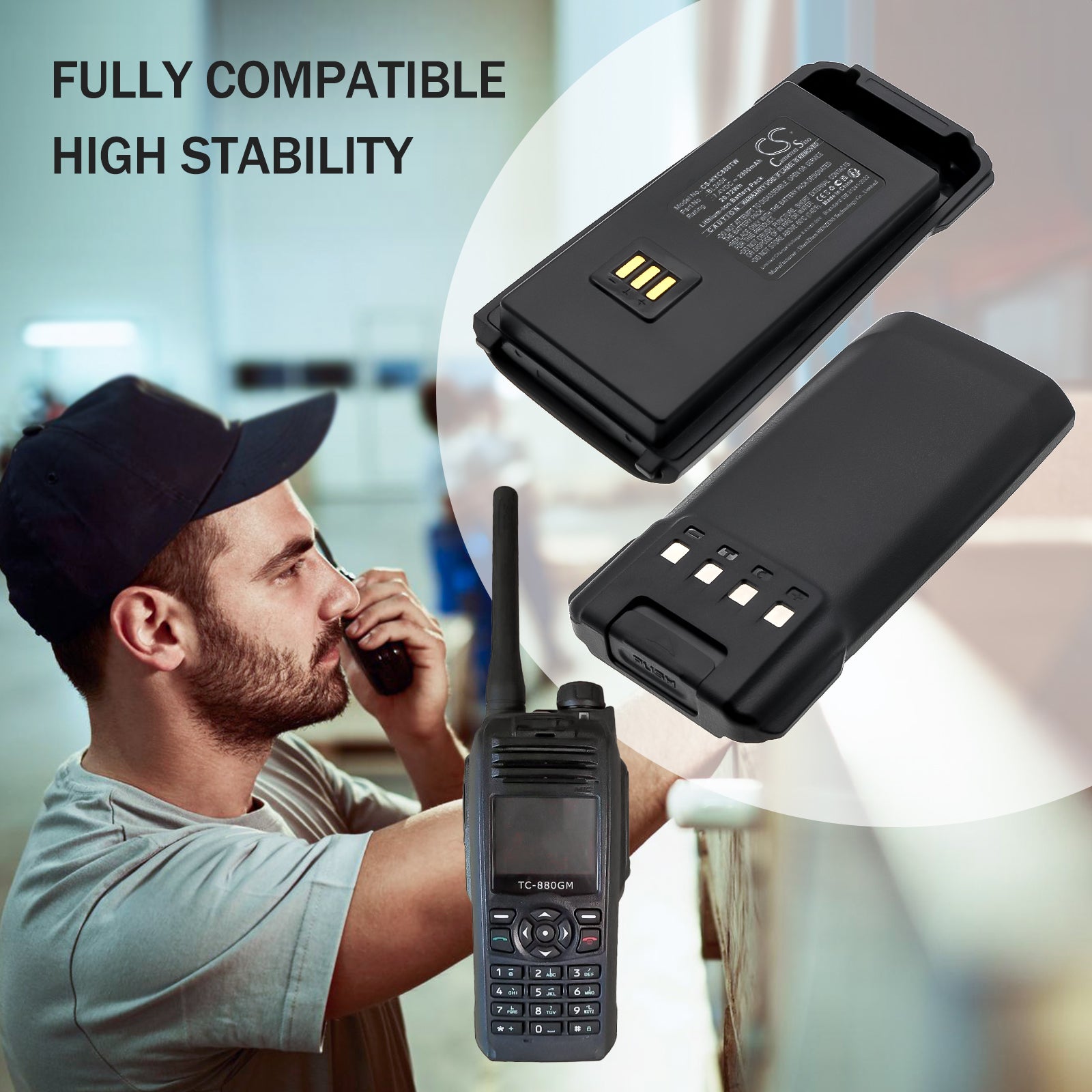 7.4V, Li-ion, 2800mAh, Battery fits Hytera TC-880GM, TC-890GM, 20.72Wh Two-Way Radio Cameron Sino Technology Limited