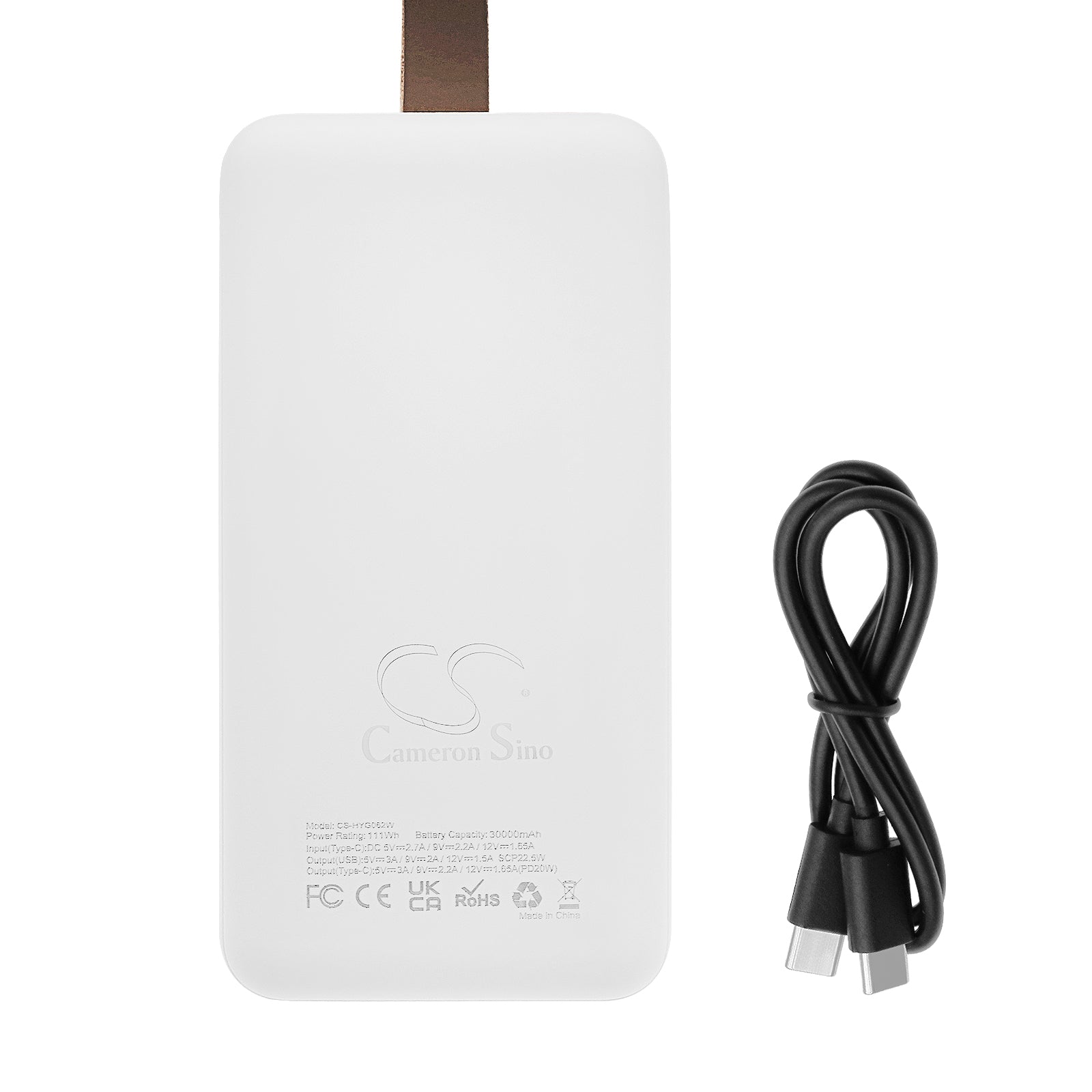 Li-Polymer, Power Bank USB Type C, Micro USB from Cameron Sino Technologies, 5.0V, 30000mAh CS-HYG062W Power Bank Cameron Sino Technology Limited