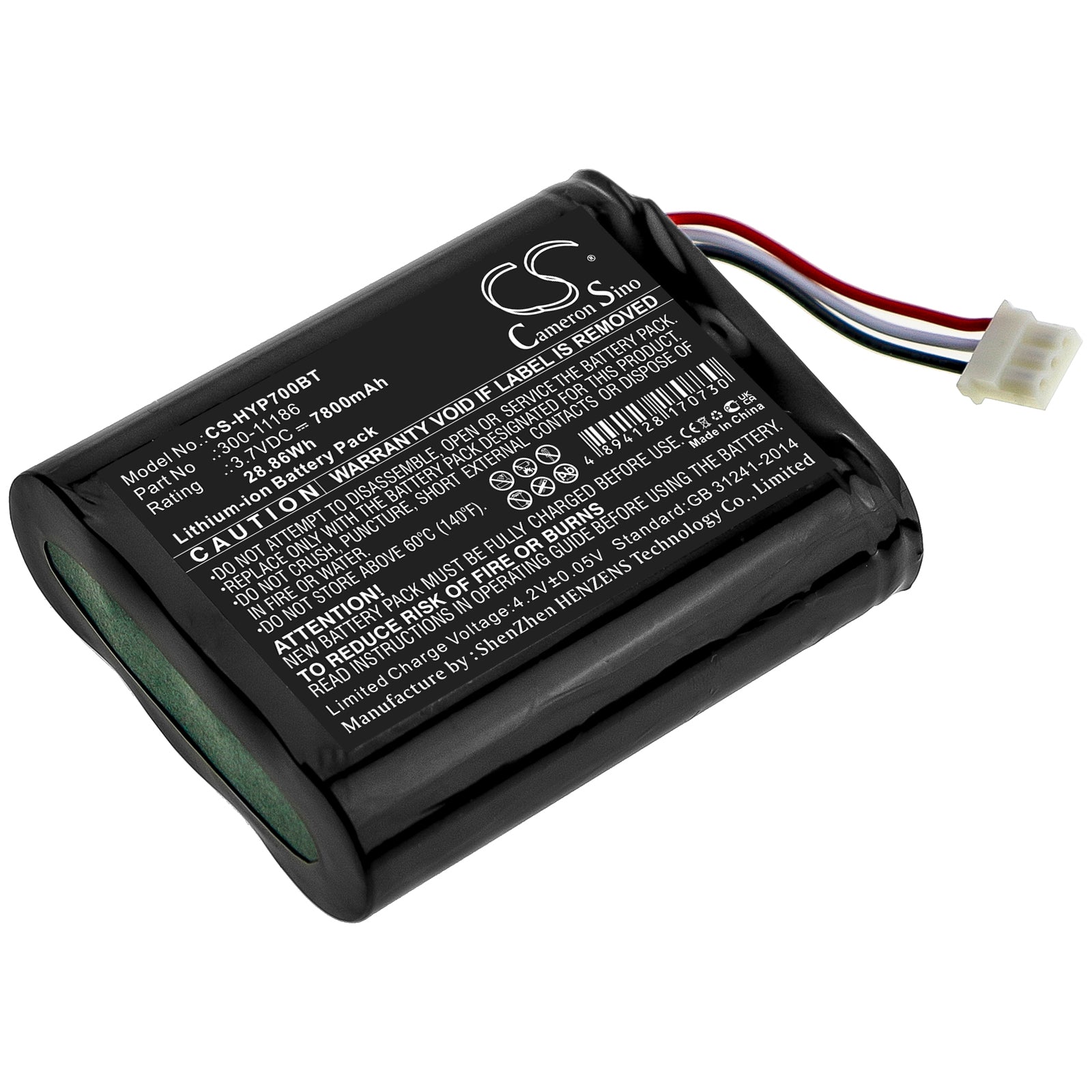 Li-ion, Alarm System Battery fits Honeywell Home Pro A7, Pro A7 Plus, 3.7V, 7800mAh Alarm System Cameron Sino Technology Limited