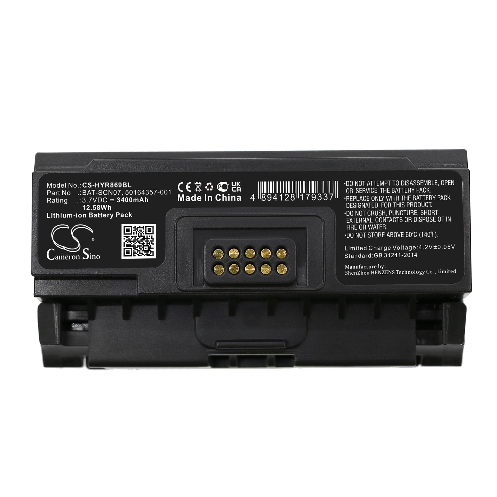 Li-ion, Barcode Scanner Battery fits Zebra 8690i Wearable Rfid Mini, Honeywell, 3.7V, 3400mAh Barcode Scanner Cameron Sino Technology Limited