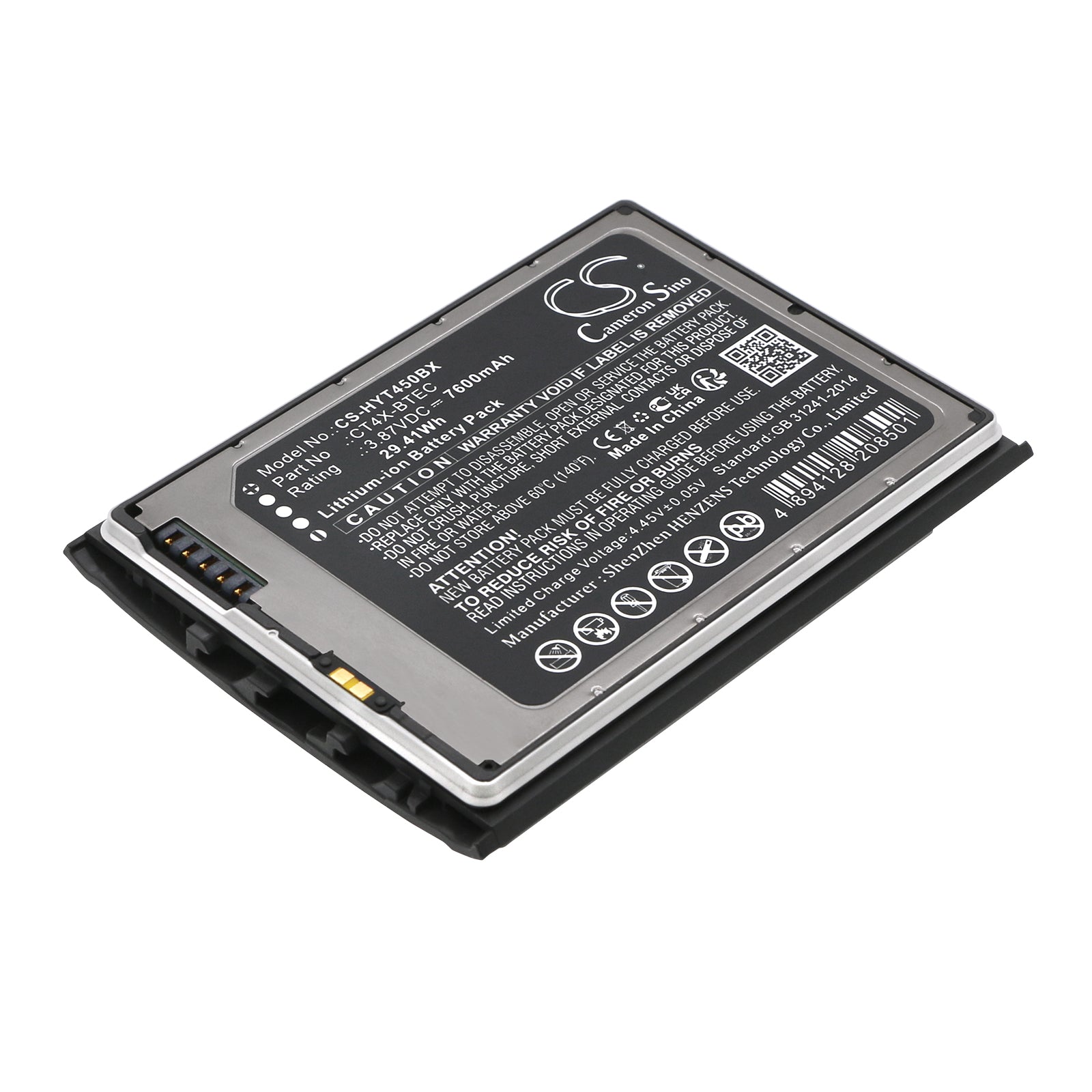 Li-ion, Barcode Scanner Battery fits Honeywell Ct45, Ct47, 3.87V, 7600mAh Barcode Scanner Cameron Sino Technology Limited