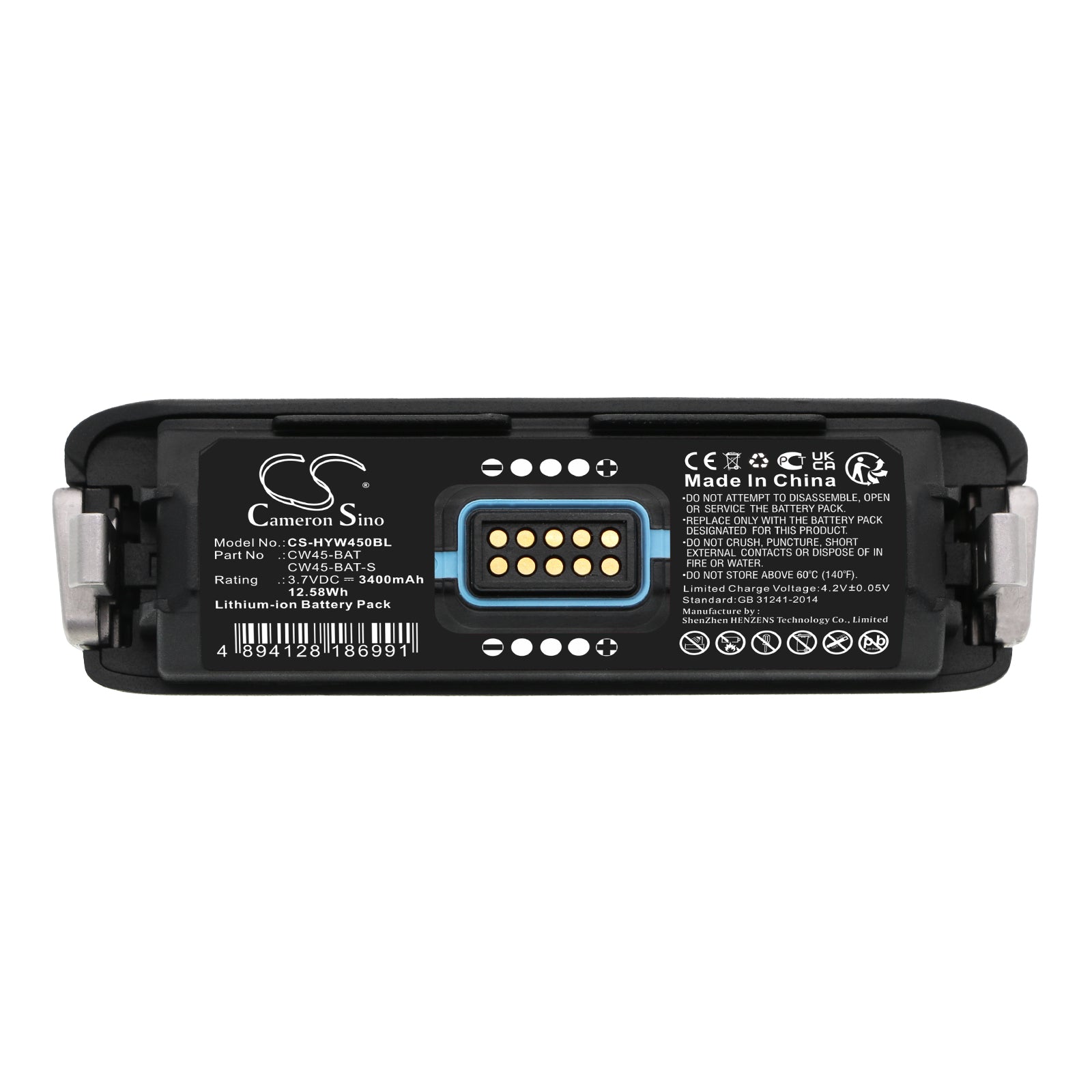 Li-ion, Barcode Scanner Battery fits Honeywell Cw45, 3.7V, 3400mAh Barcode Scanner Cameron Sino Technology Limited