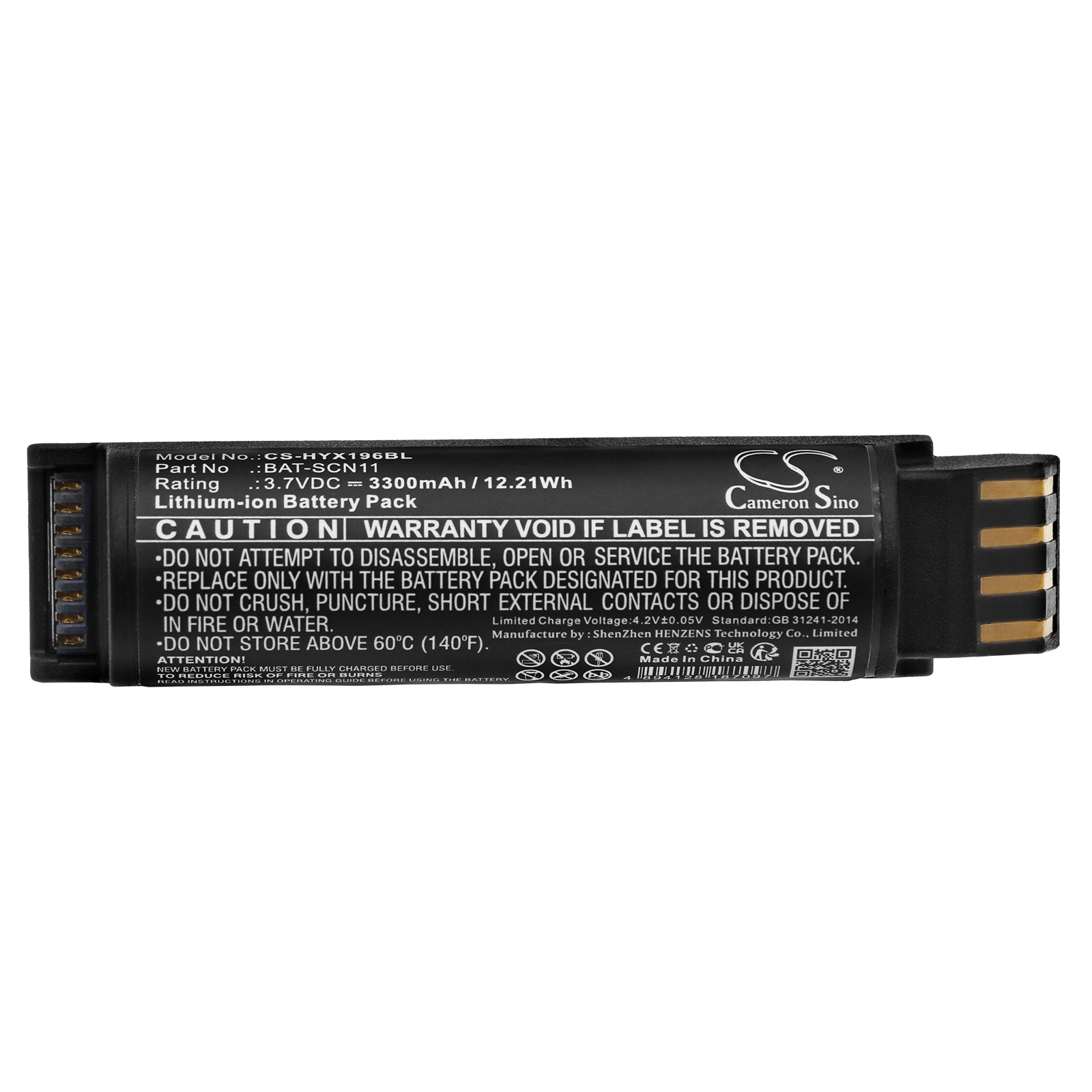 Li-ion, Barcode Scanner Battery fits Honeywell Xenon Ultra 1960, Xenon Ultra 1960 Corded 2d, 3.7V, 3300mAh Barcode Scanner Cameron Sino Technology Limited
