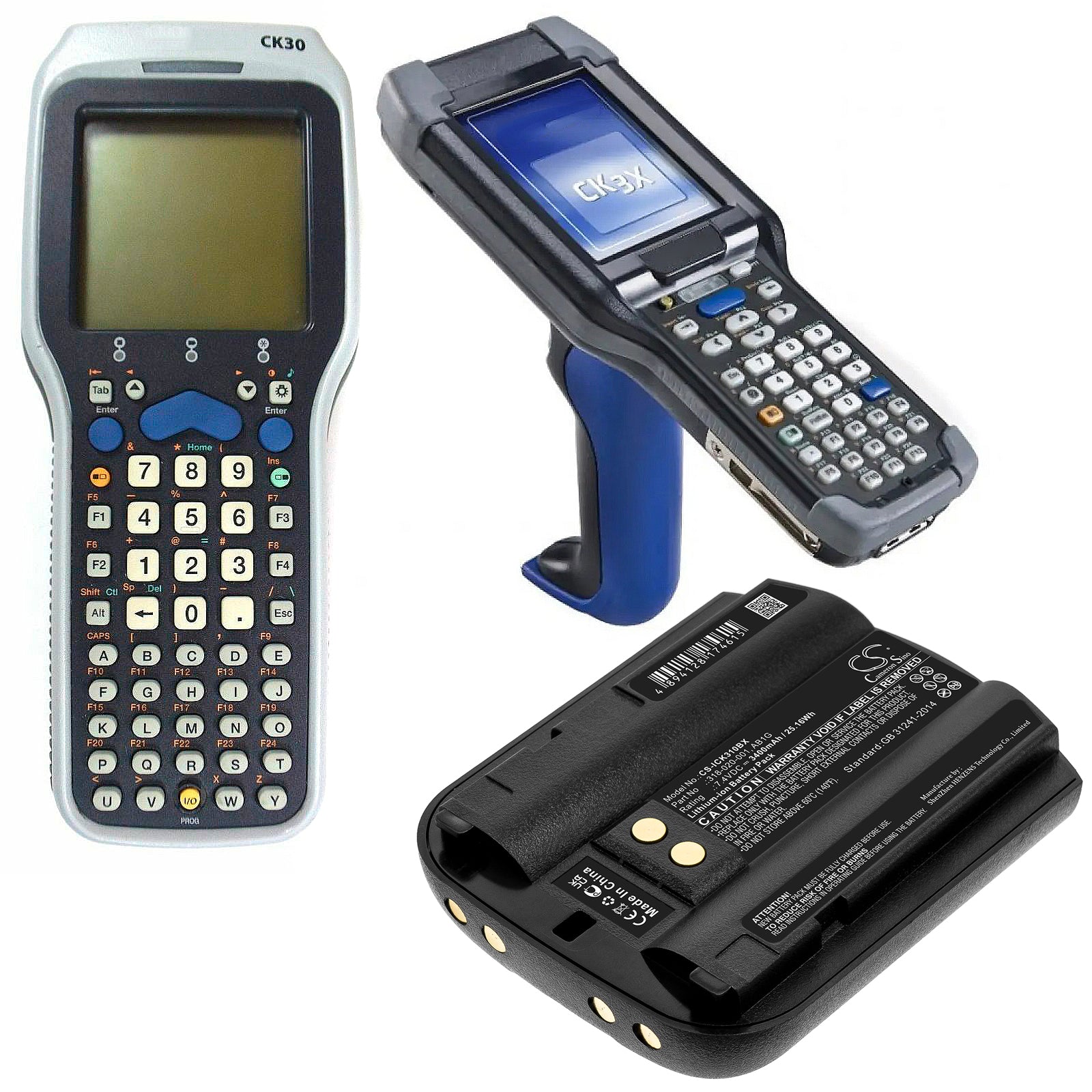 Li-ion, Barcode Scanner Battery fits Intermec Ck30, Ck31, 7.4V, 3400mAh Barcode Scanner Cameron Sino Technology Limited