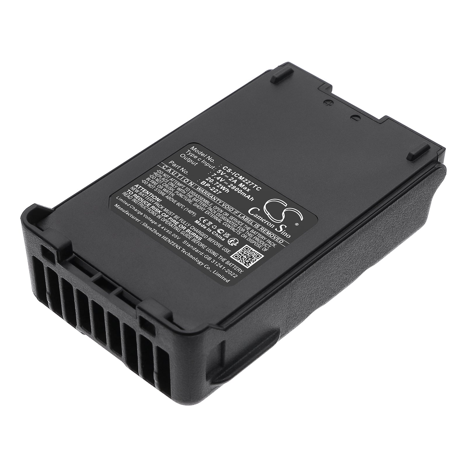 7.4V, Li-ion, 2800mAh, Battery fits Icom IC-E85, IC-F50, 20.72Wh Two-Way Radio Cameron Sino Technology Limited