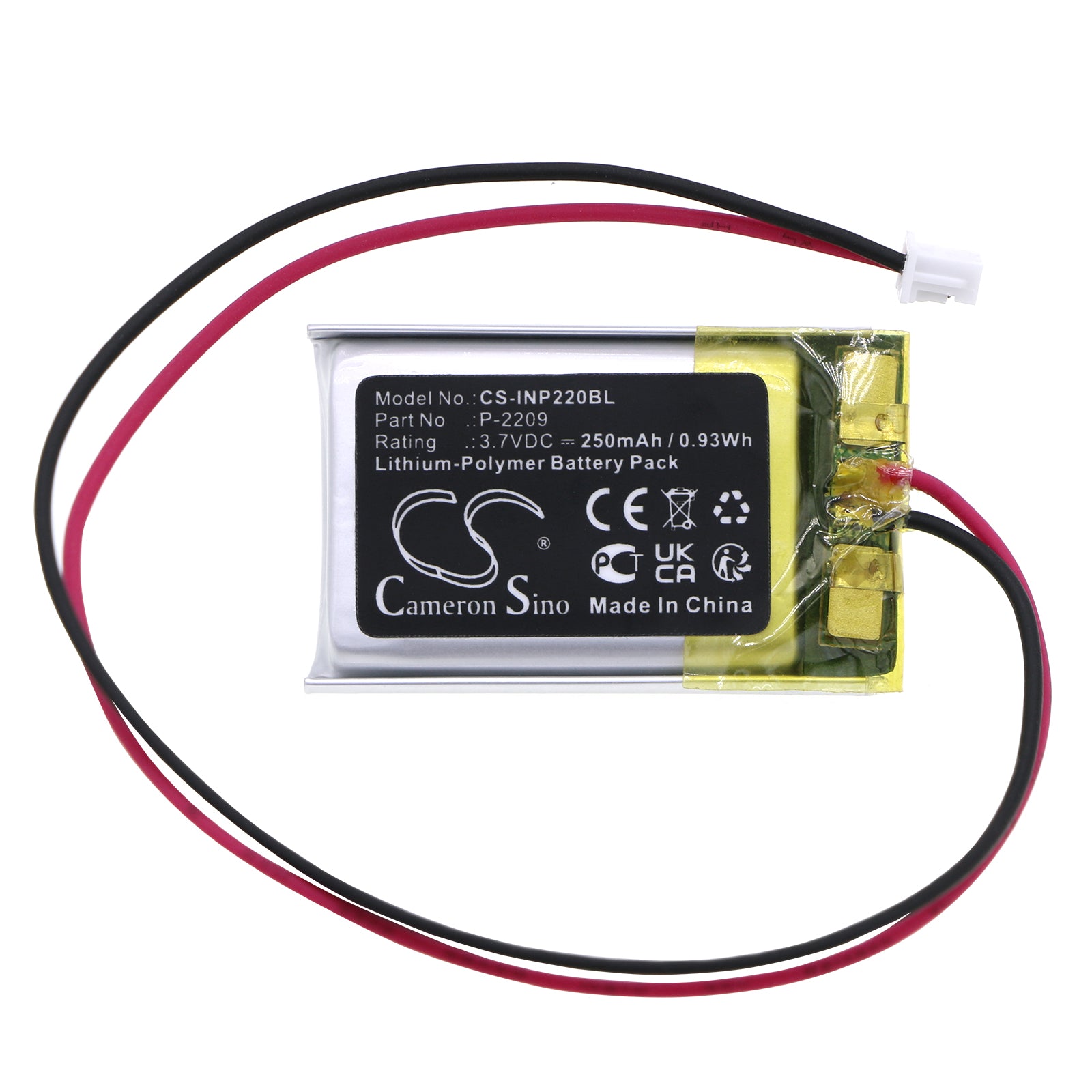 Li-Polymer, Payment Terminal Battery fits Int Raster Memory Backup, 3.7V, 250mAh Payment Terminal Cameron Sino Technology Limited