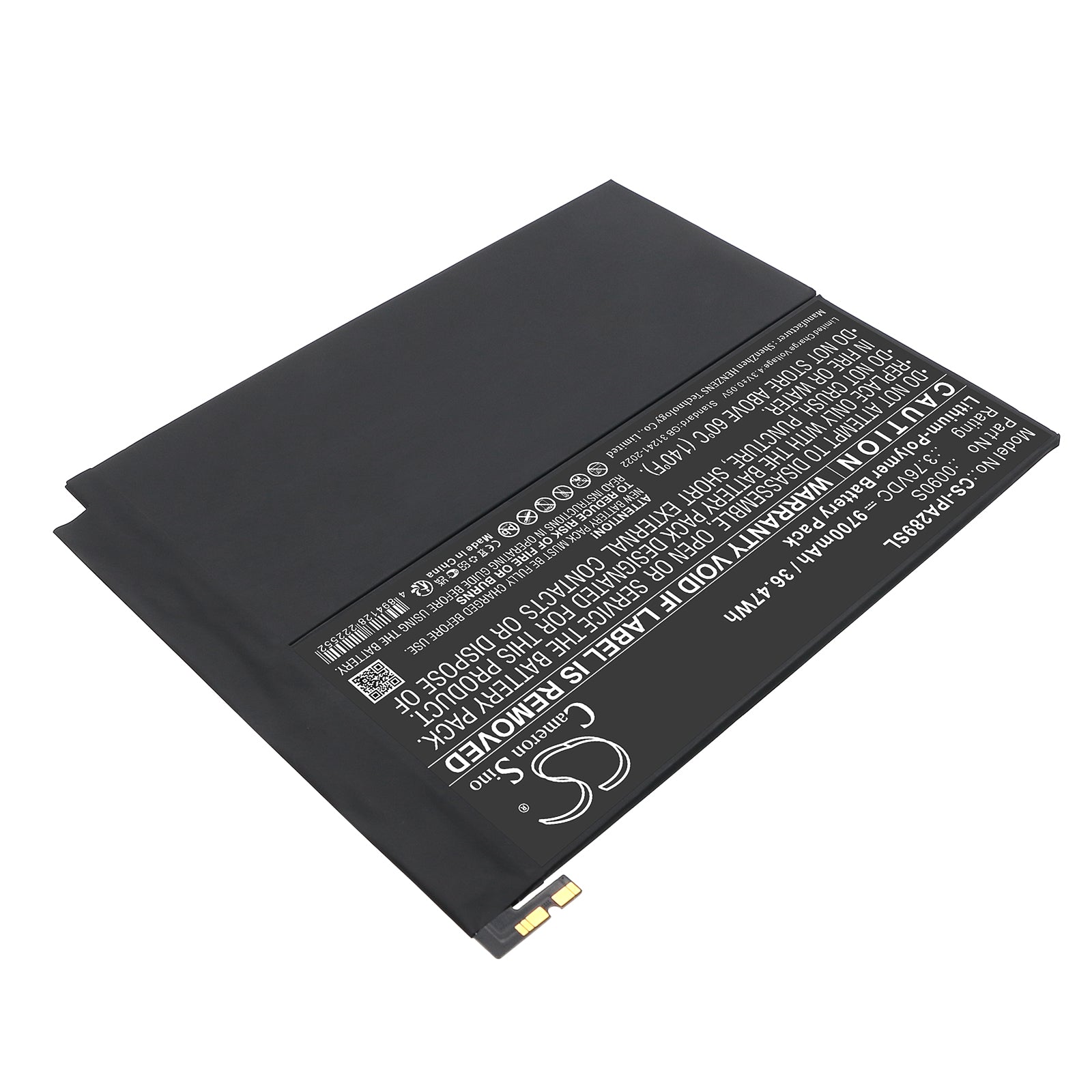 3.76V, Li-Polymer, 9700mAh, Battery fits Apple A2898, A2899, 36.47Wh Tablet Cameron Sino Technology Limited
