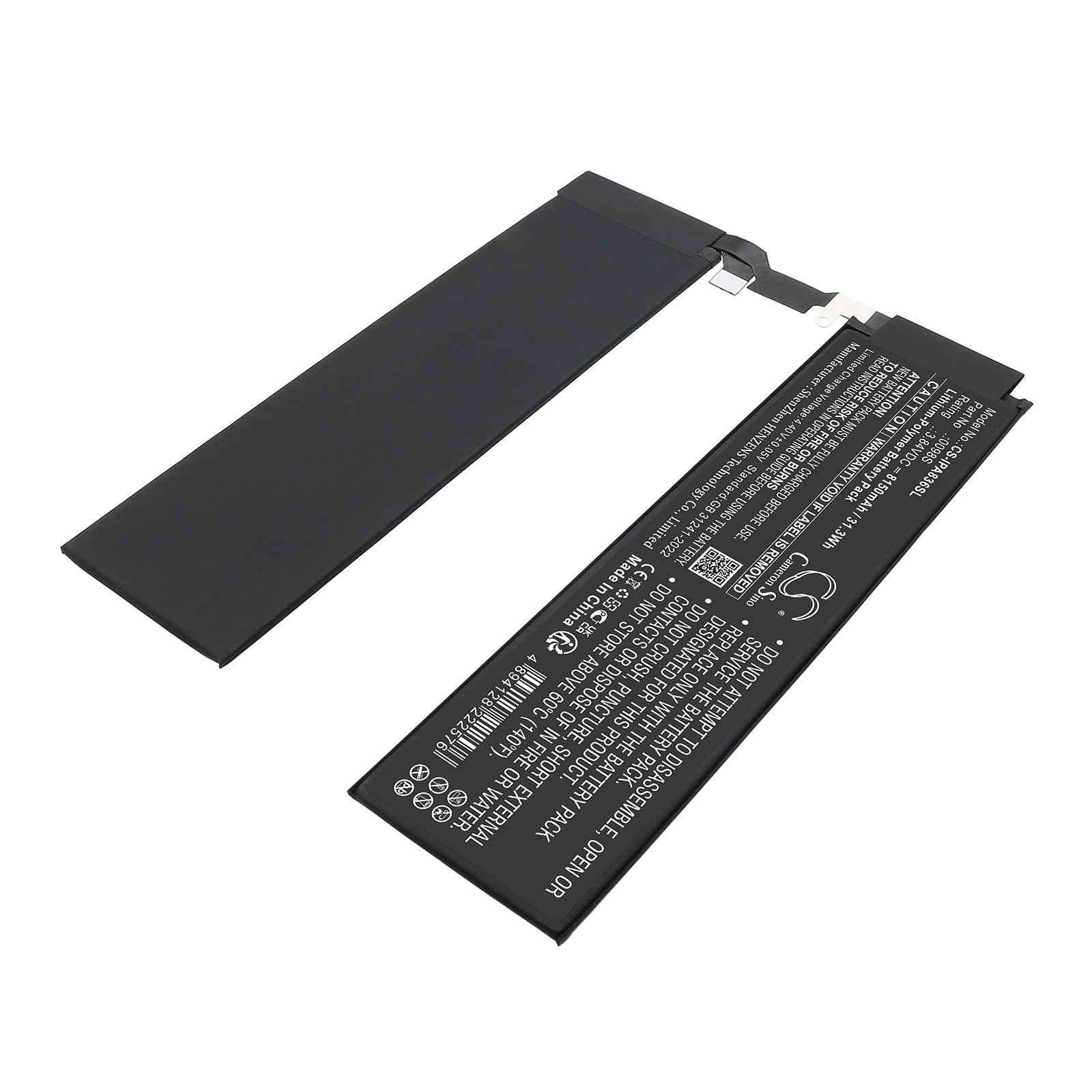 3.84V, Li-Polymer, 8150mAh, Battery fits Apple A2836, A2837, 31.3Wh Tablet Cameron Sino Technology Limited