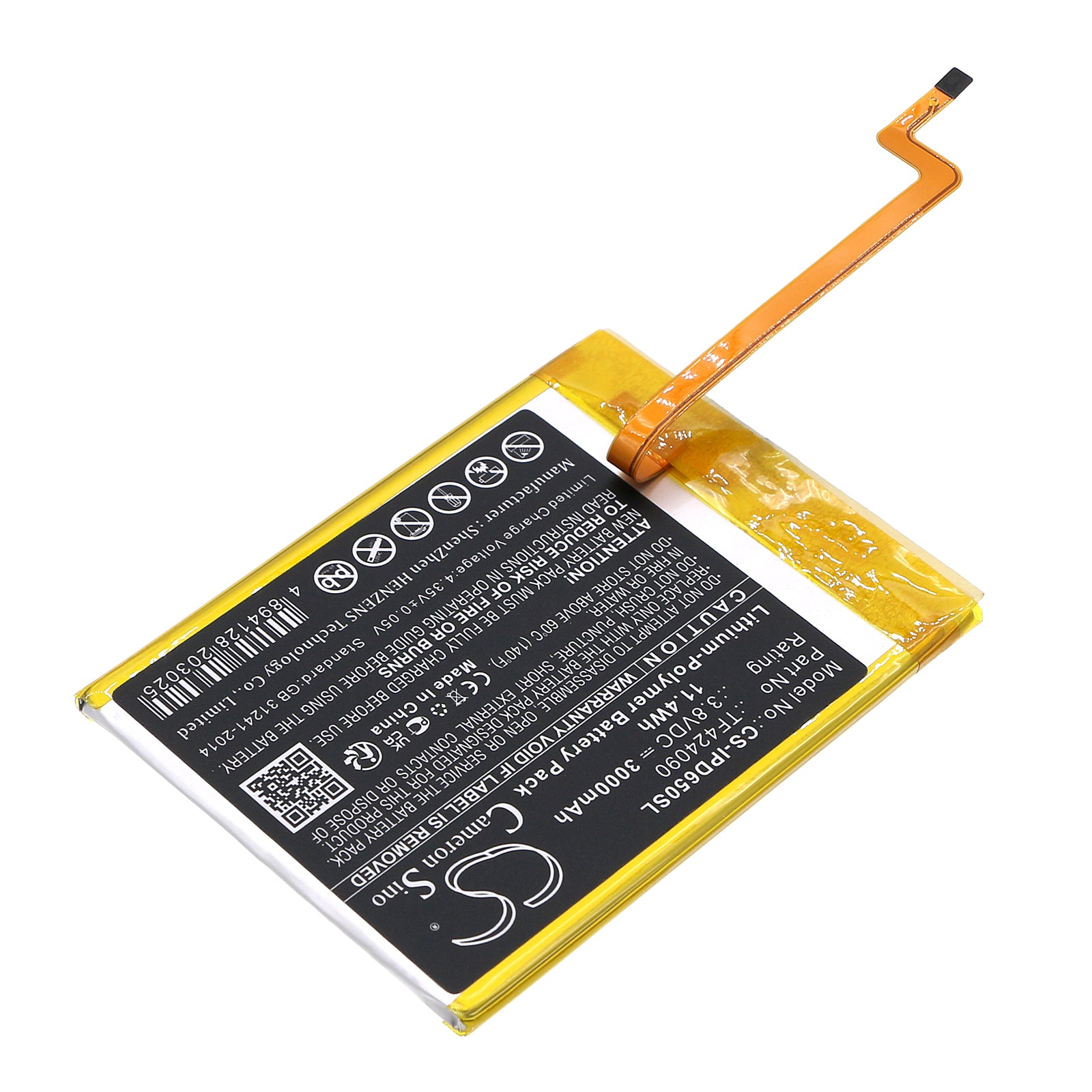 Li-Polymer, Media Player Battery fits Apple Ipod Video 5th 5.5 Gen 60gb, Ipod Video 5th 5.5 Gen 80gb If, 3.8V, 3000mAh Media Player Cameron Sino Technology Limited