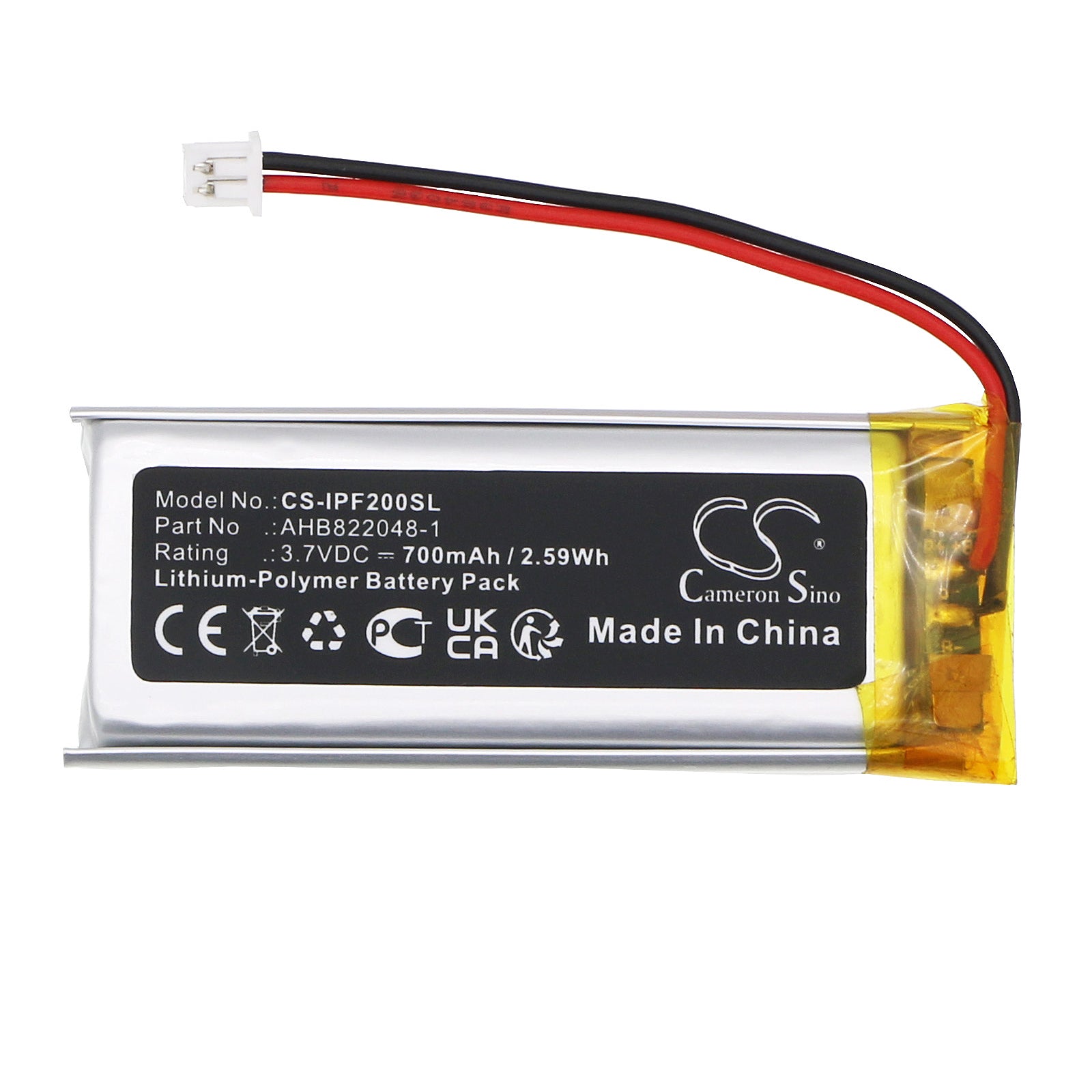 Li-Polymer, Wireless Headset Battery fits Interphone Active, Connect, 3.7V, 700mAh Wireless Headset Cameron Sino Technology Limited