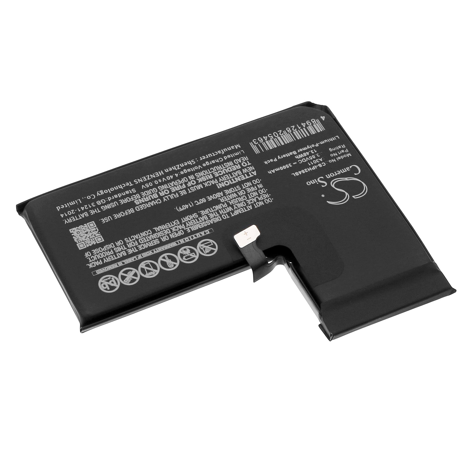 Li-Polymer, Mobile, SmartPhone Battery fits Apple A2848, A3101, 3.85V, 3500mAh Mobile, SmartPhone Cameron Sino Technology Limited