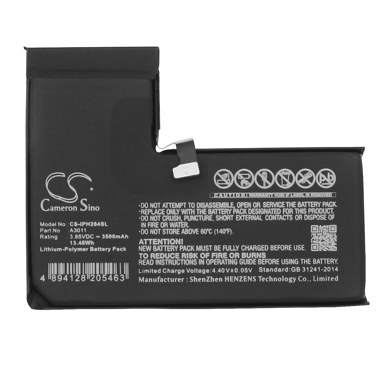 Li-Polymer, Mobile, SmartPhone Battery fits Apple A2848, A3101, 3.85V, 3500mAh Mobile, SmartPhone Cameron Sino Technology Limited