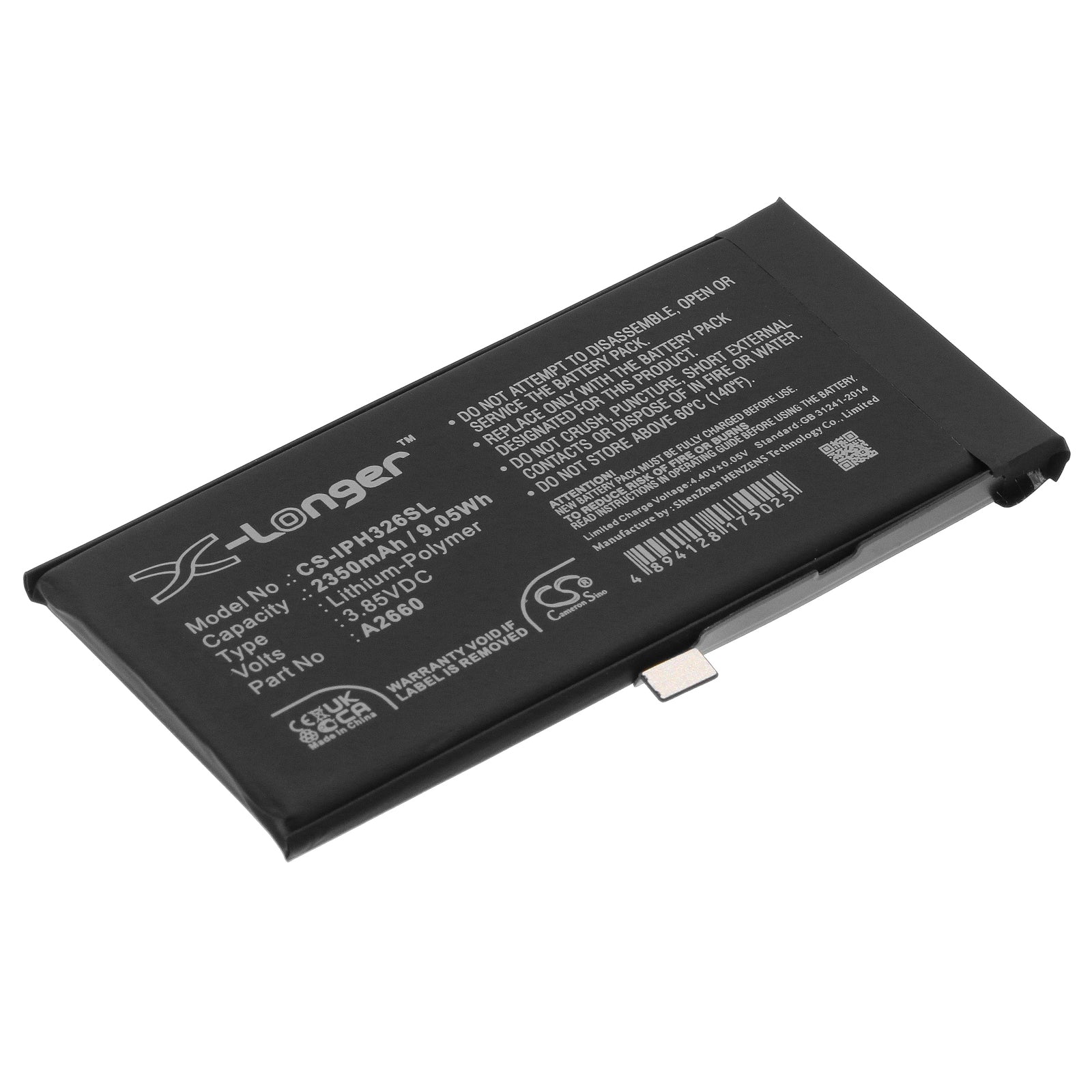 Li-Polymer, Mobile, SmartPhone Battery fits Apple A2630, Iphone 13 Mini, 3.85V, 2350mAh Mobile, SmartPhone Cameron Sino Technology Limited