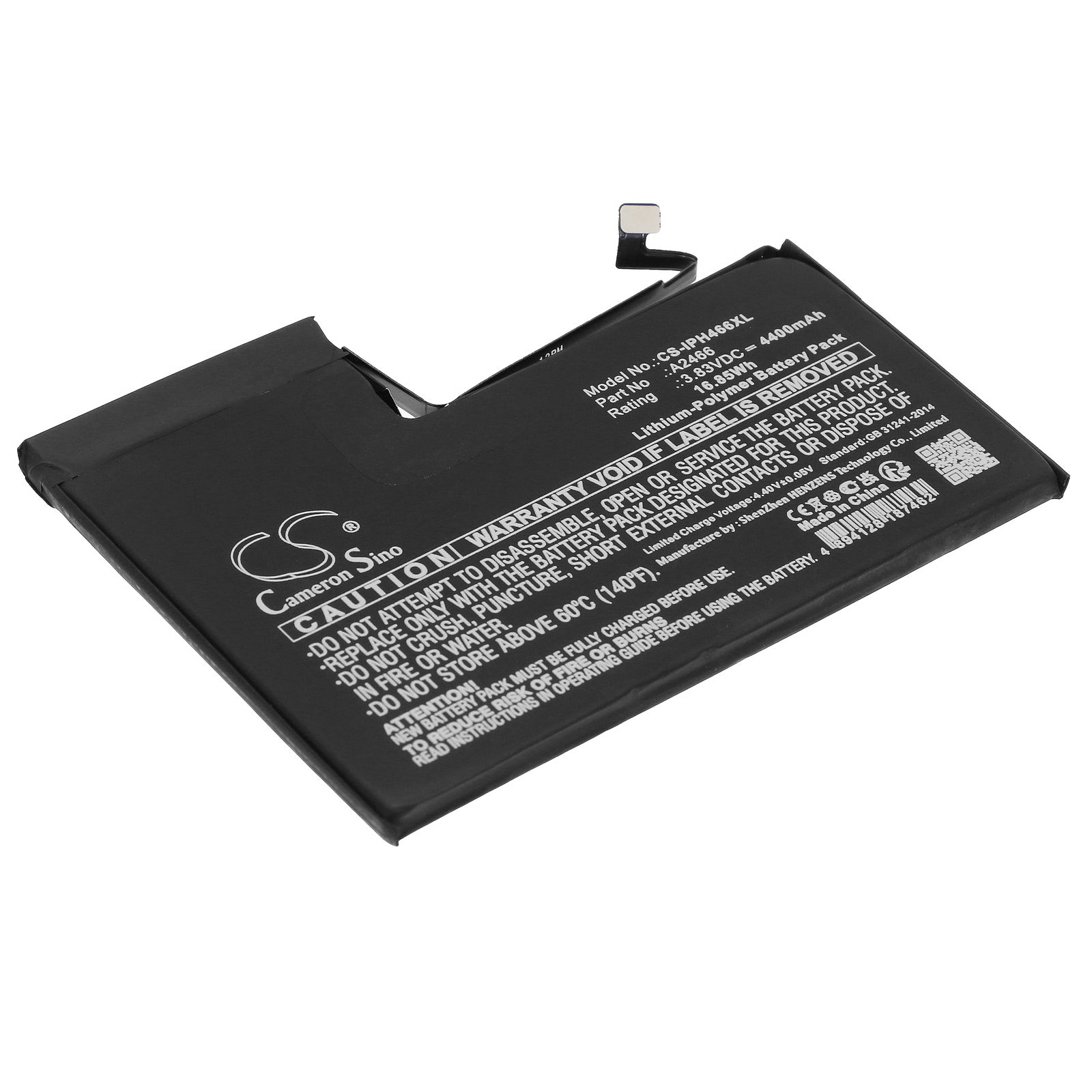 Li-Polymer, Mobile, SmartPhone Battery fits Apple Iphone 12 Pro Max, 3.83V, 4400mAh Mobile, SmartPhone Cameron Sino Technology Limited
