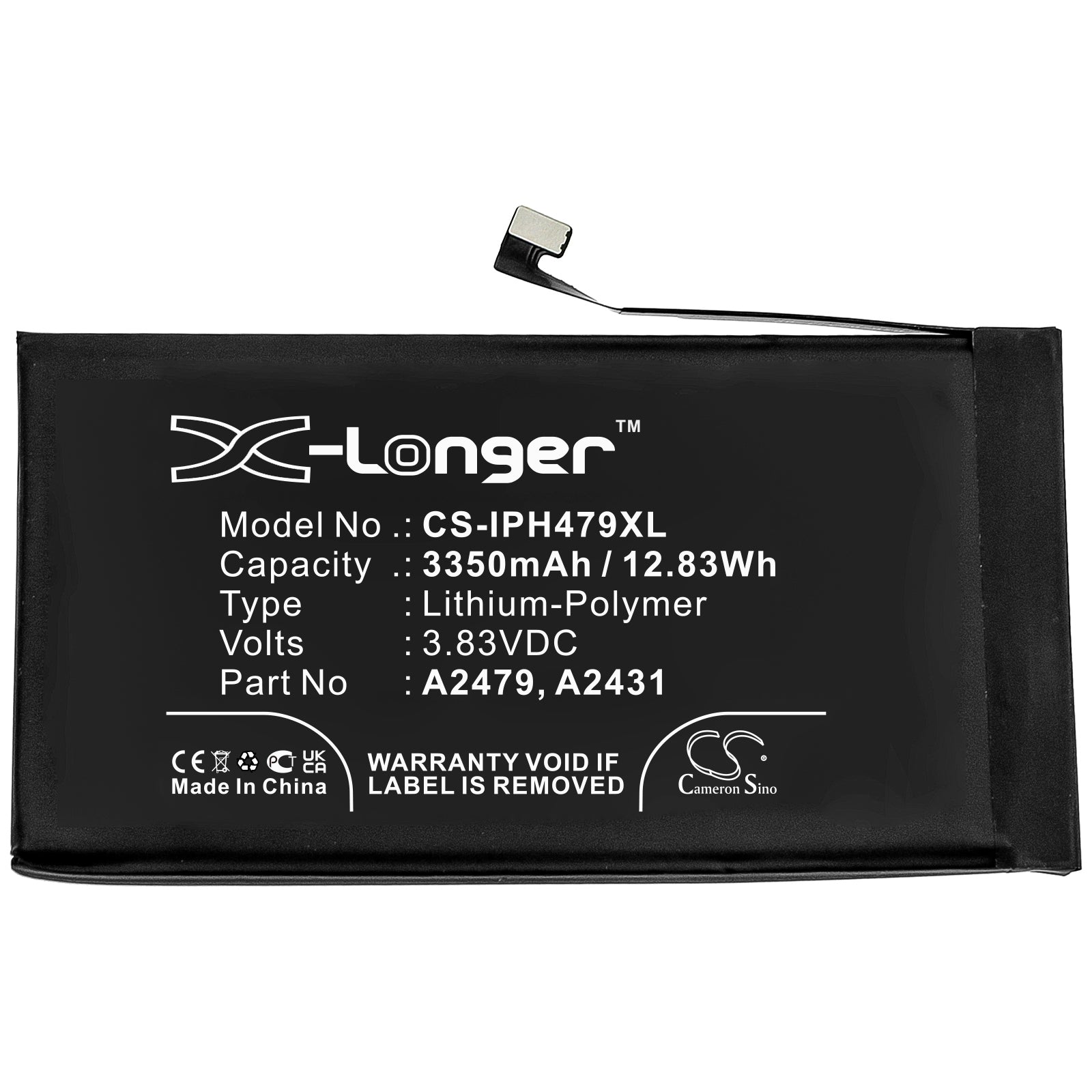 Li-Polymer, Mobile, SmartPhone Battery fits Apple Iphone 12, Iphone 12 Max, 3.83V, 3350mAh Mobile, SmartPhone Cameron Sino Technology Limited