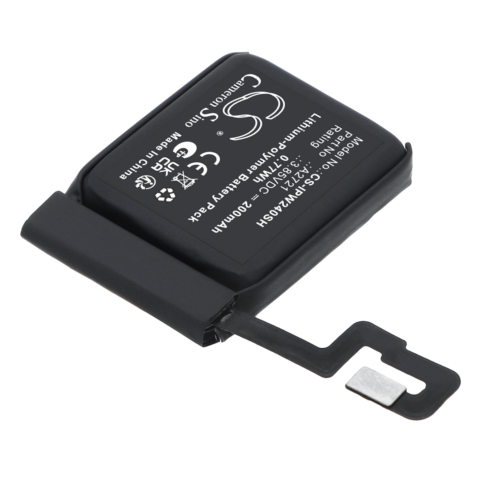 3.85V, Li-Polymer, 200mAh, Battery fits Apple Watch SE 2 40mm, 0.77Wh Smartwatch Cameron Sino Technology Limited