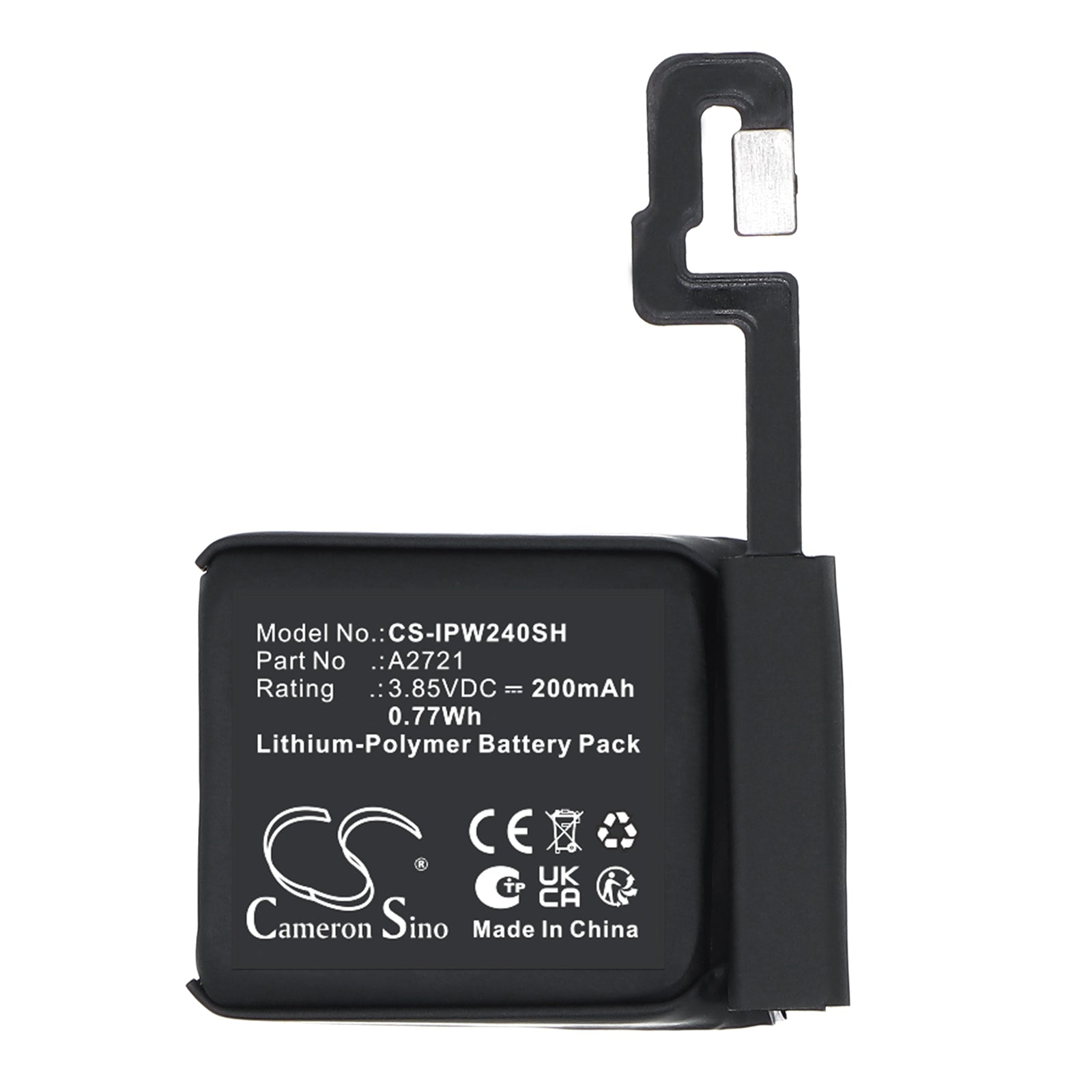 3.85V, Li-Polymer, 200mAh, Battery fits Apple Watch SE 2 40mm, 0.77Wh Smartwatch Cameron Sino Technology Limited