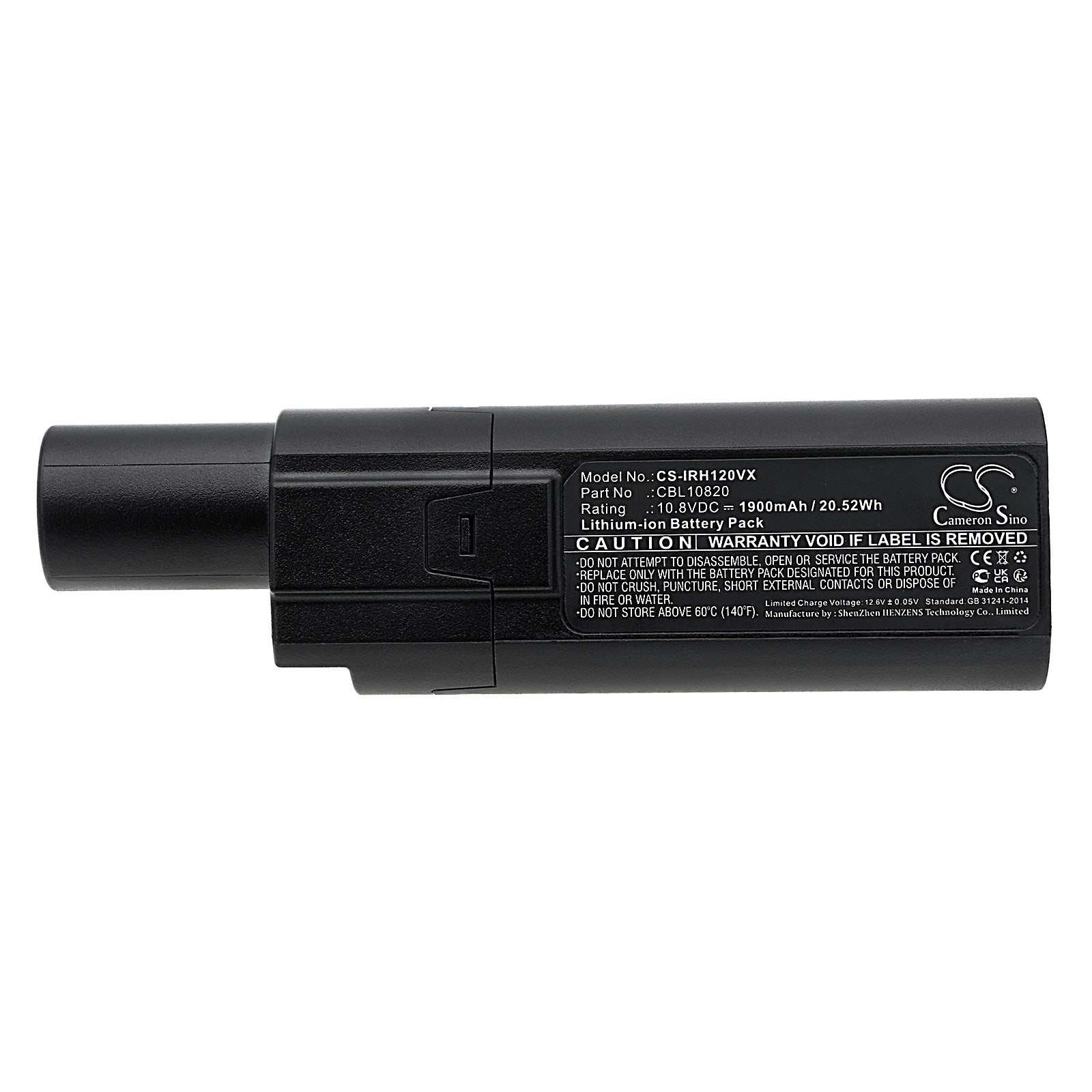 Li-ion, Vacuum Battery fits Iris Ohyama Hcd-a1m, Scd-120p, 10.8V, 1900mAh Vacuum Cameron Sino Technology Limited
