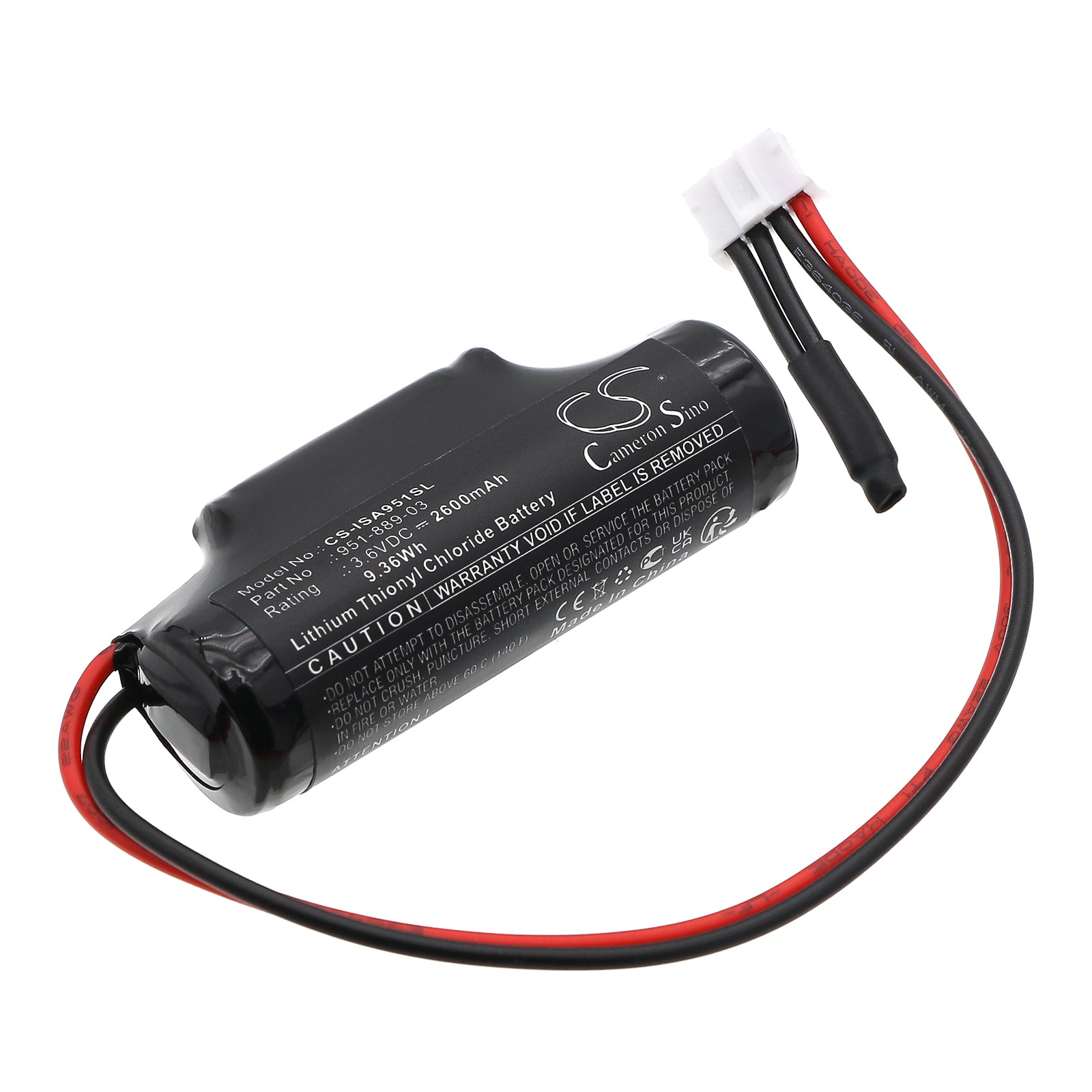 3.6V, Li-SOCl2, 2600mAh, Battery fits ITRON Sparklog 31-50-01.001, Sparklog GSM, 9.36Wh PLC Cameron Sino Technology Limited